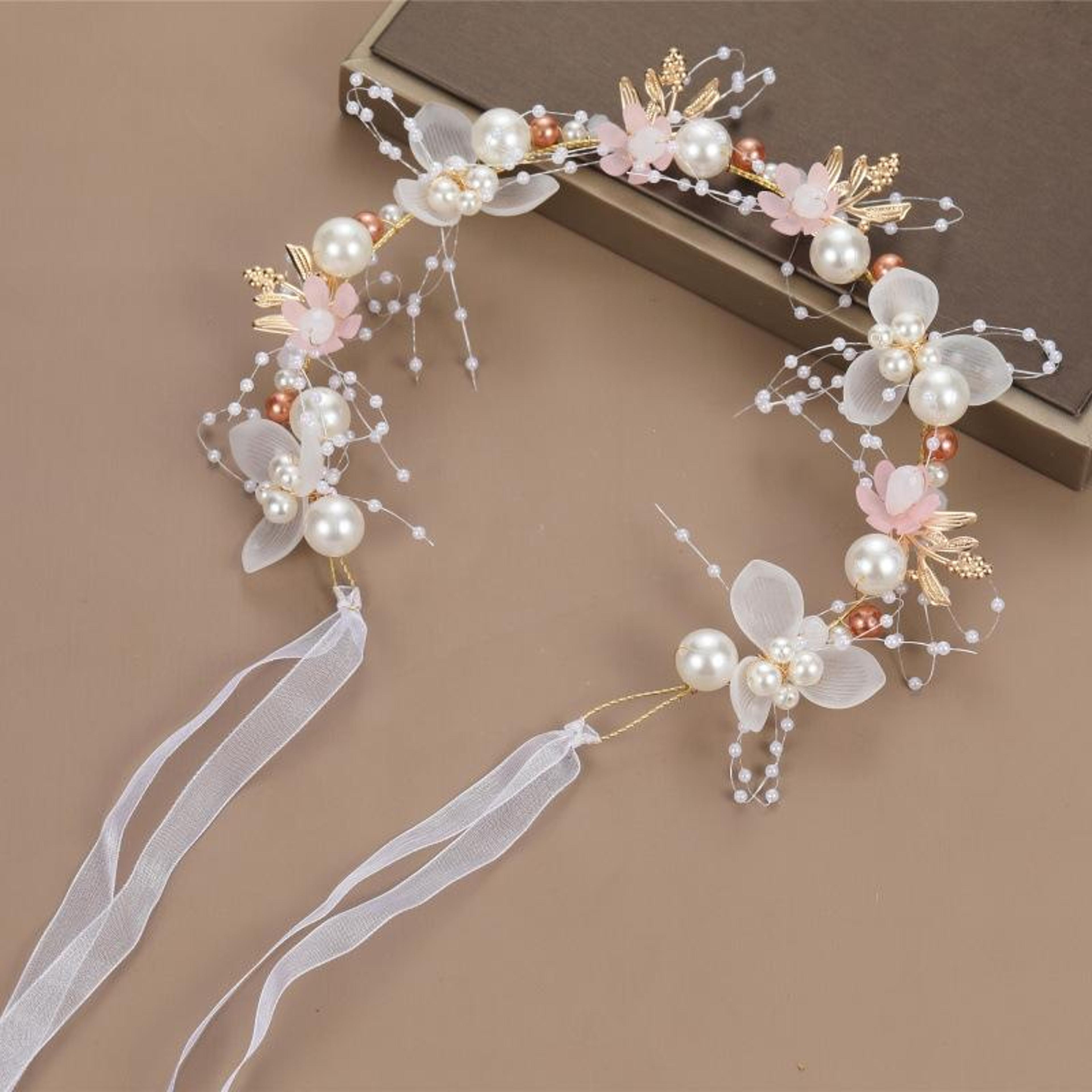 boho floral hair wreath headband for birthdays, weddings & performances