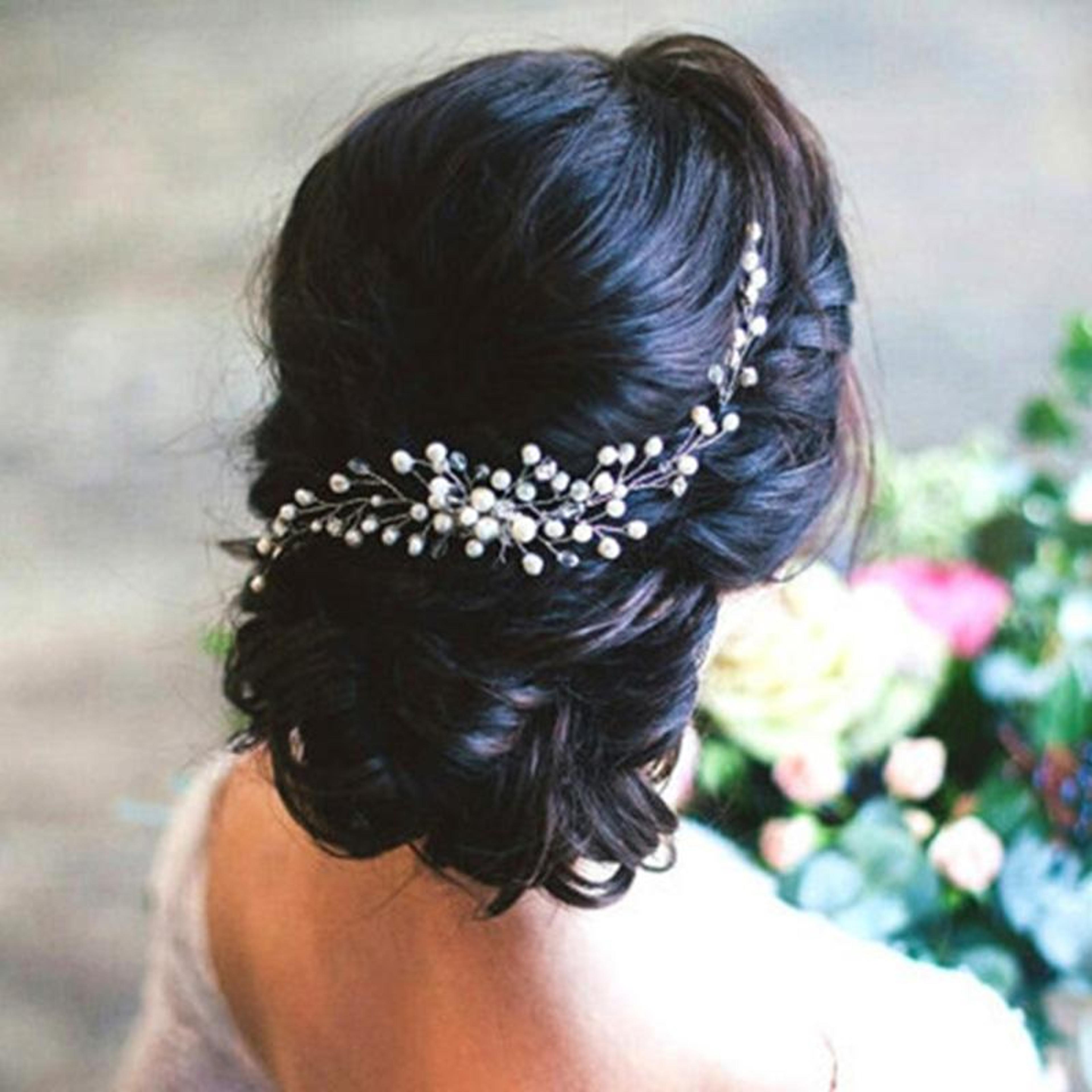 elegant pearl crystal bridal hair comb wedding headpiece for brides & special occasions