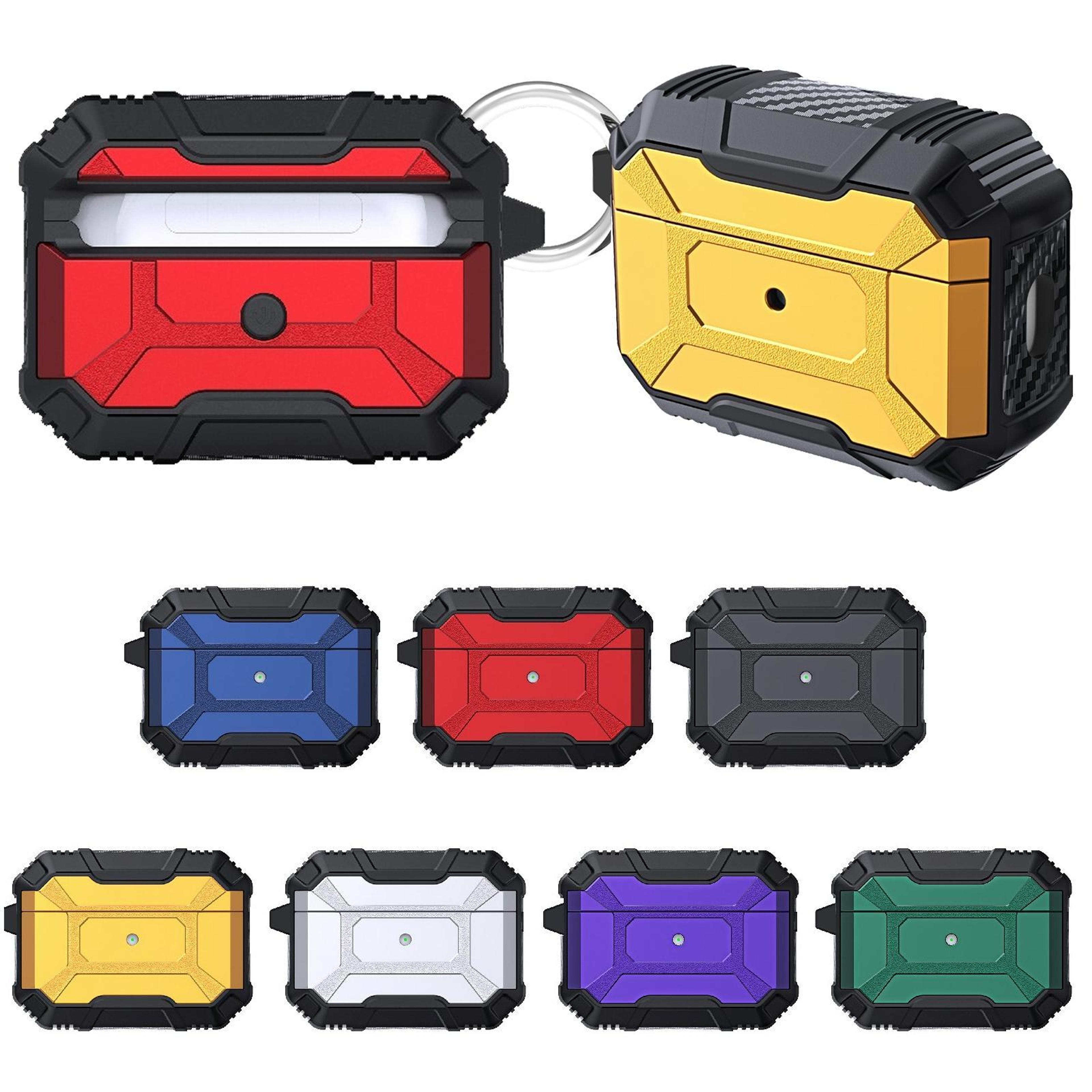 rugged shockproof airpods pro case with battle armor design