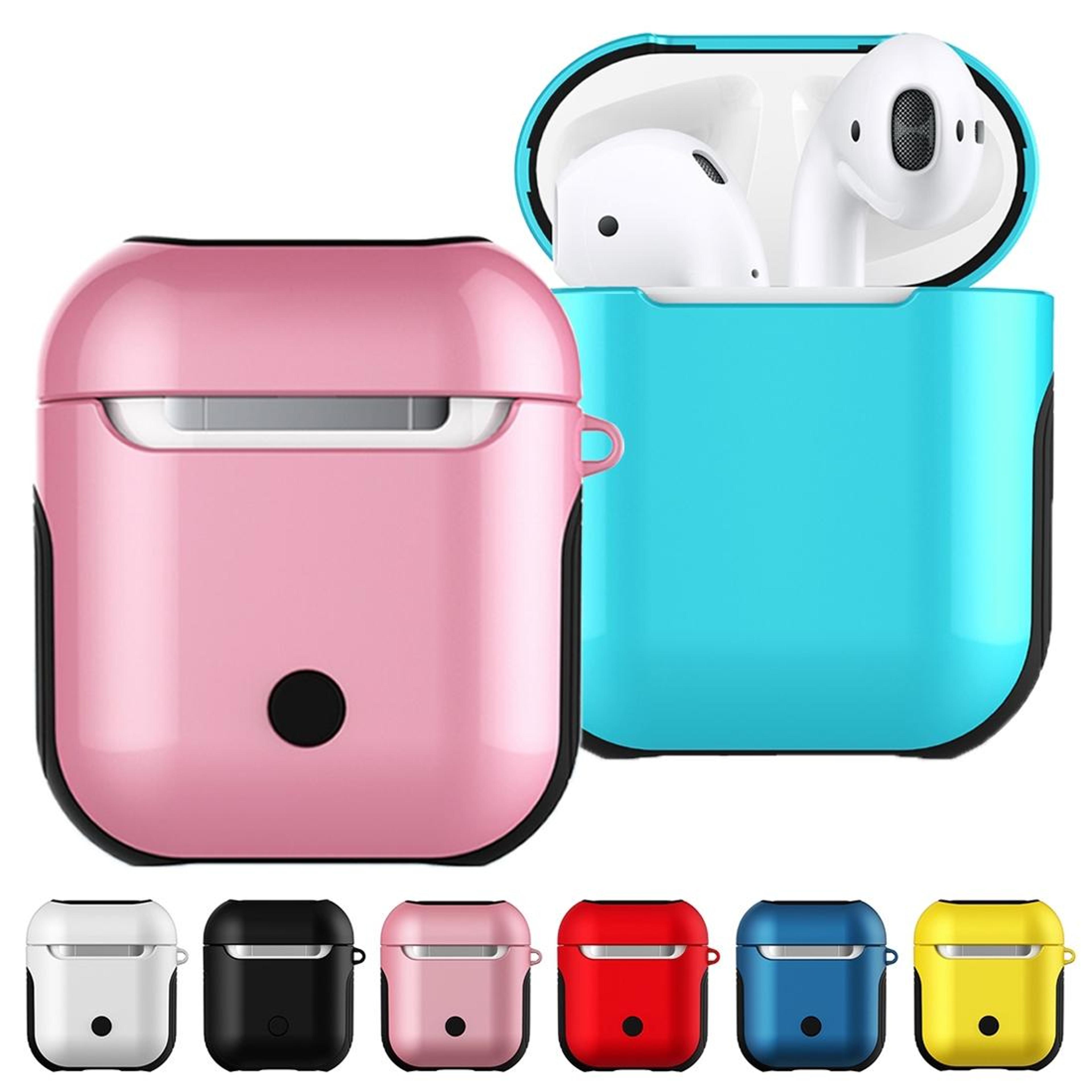 airpods case hard shell protective cover with keychain