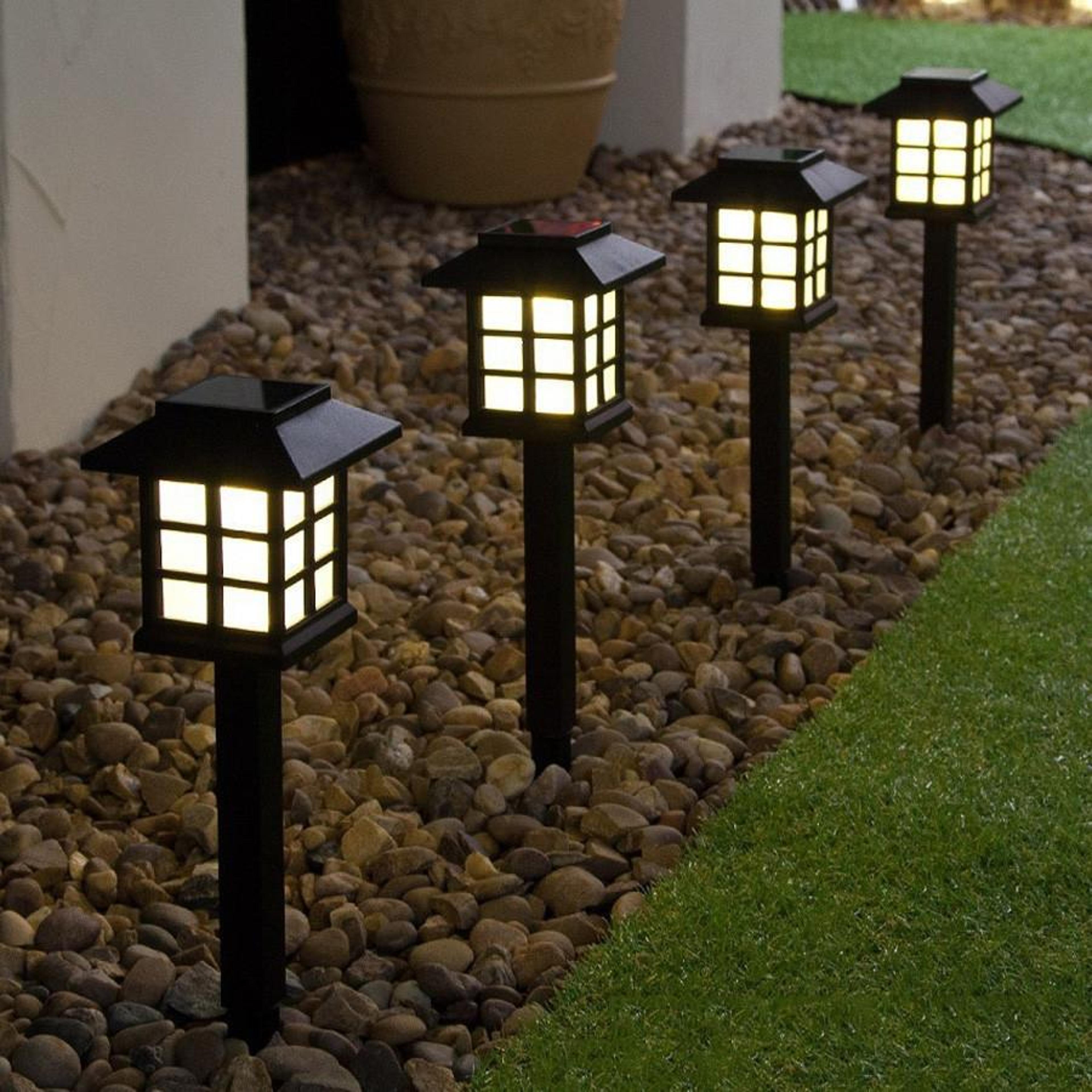 solar garden lights outdoor waterproof led lawn house pathway lights