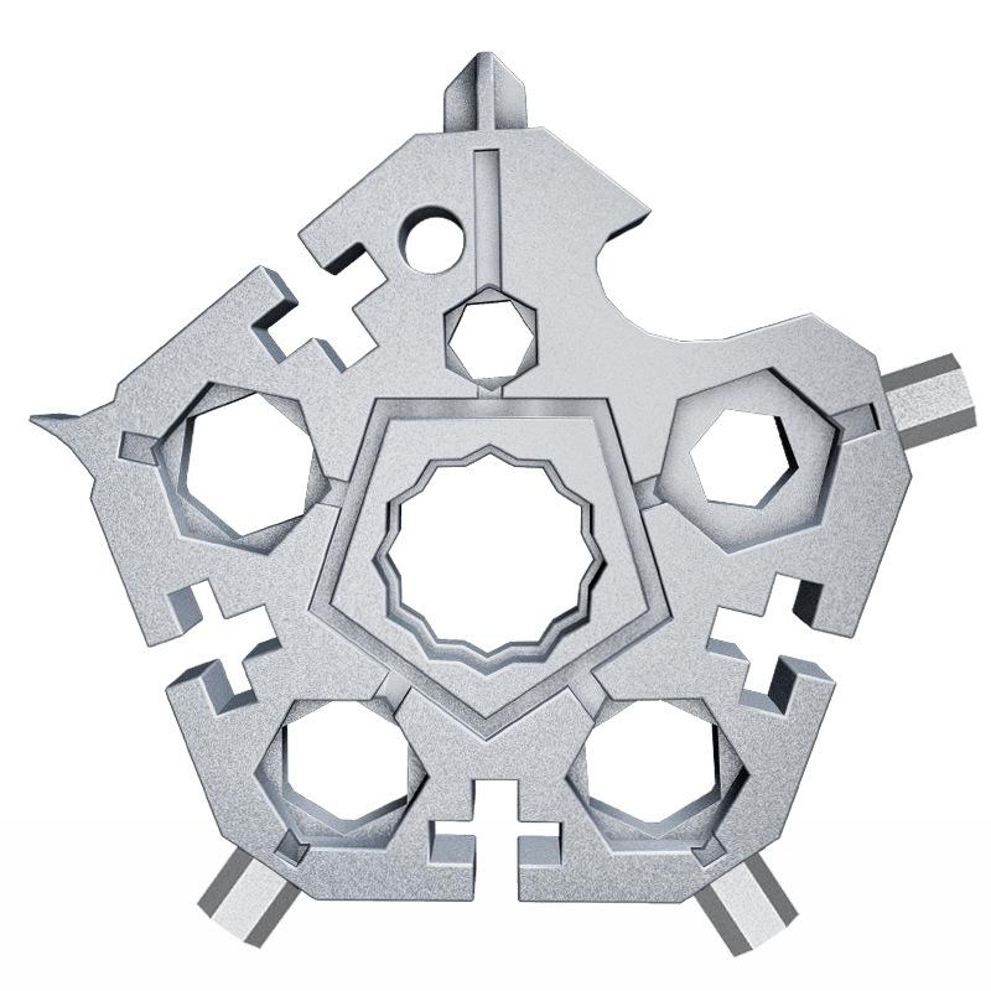 23-in-1 snowflake multitool keychain, portable edc multi tool wrench for outdoor & everyday use