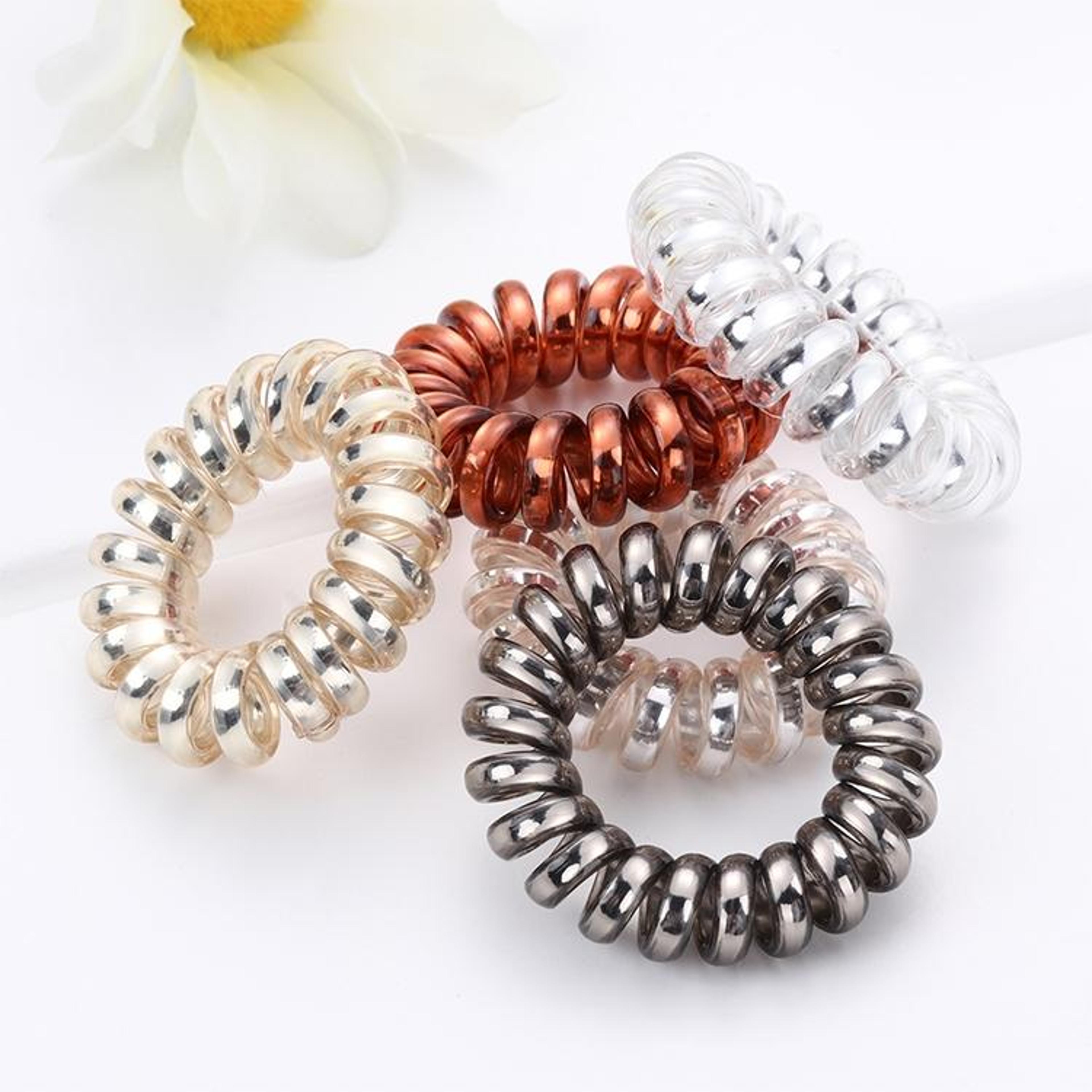 multicolor spiral hair ties elastic hair coil ties for no damage ponytails