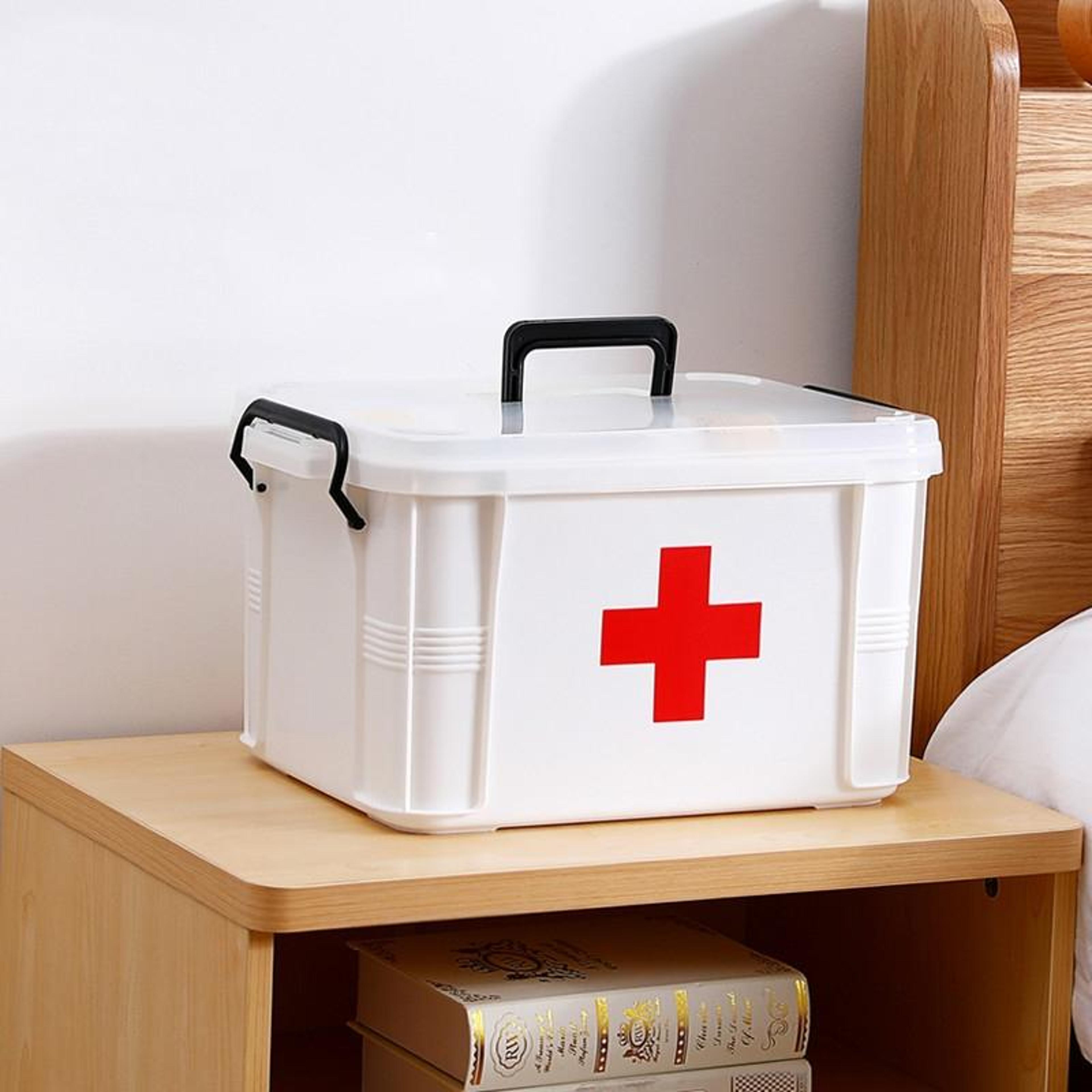 multi-layer family first aid organizer box portable medicine storage box for home travel