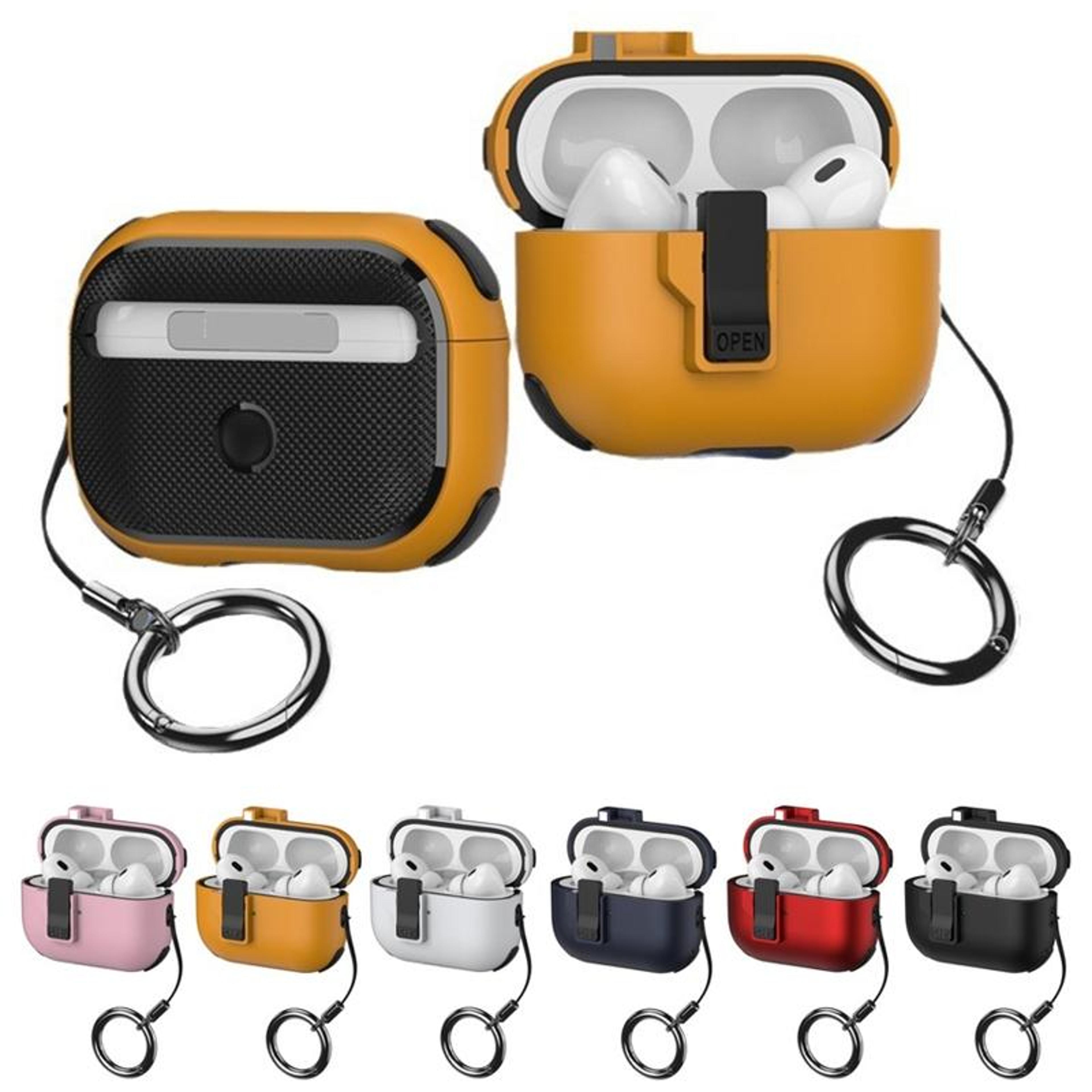 airpods pro case with lock shockproof cover with carabiner