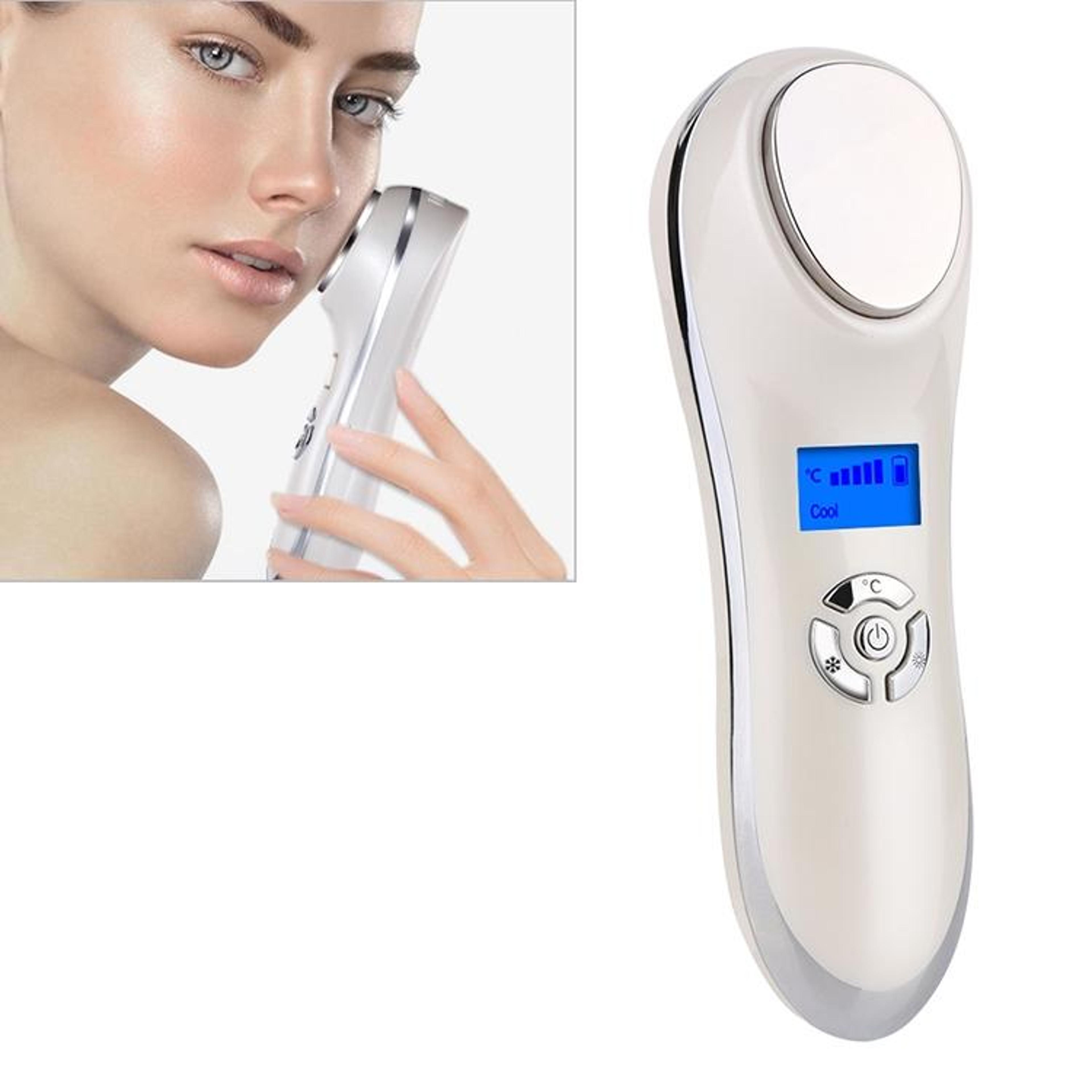 ultrasonic hot cold facial massager for skin lifting and pore tightening