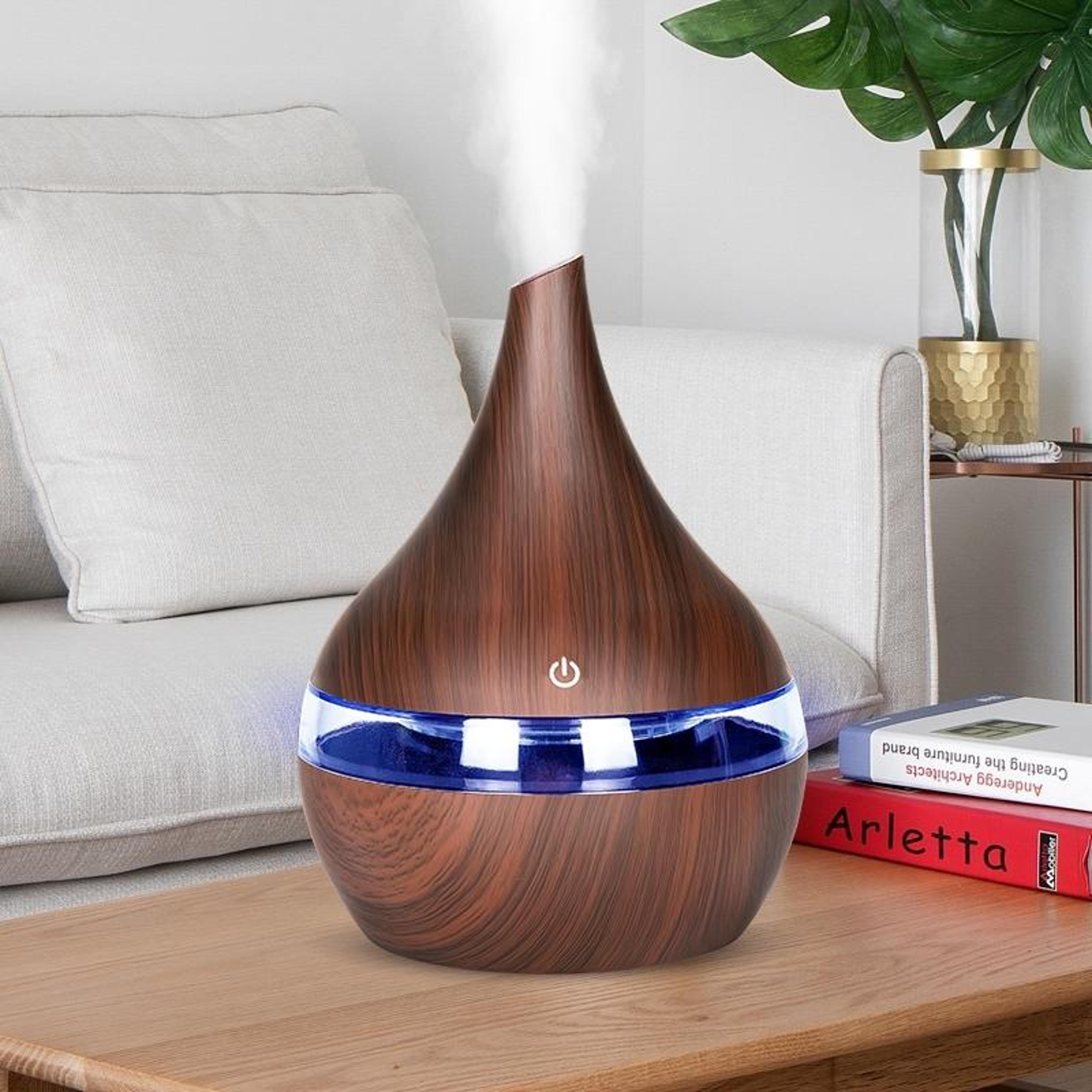 300ml usb aroma diffuser ultrasonic humidifier with wood grain finish quiet cool mist aromatherapy