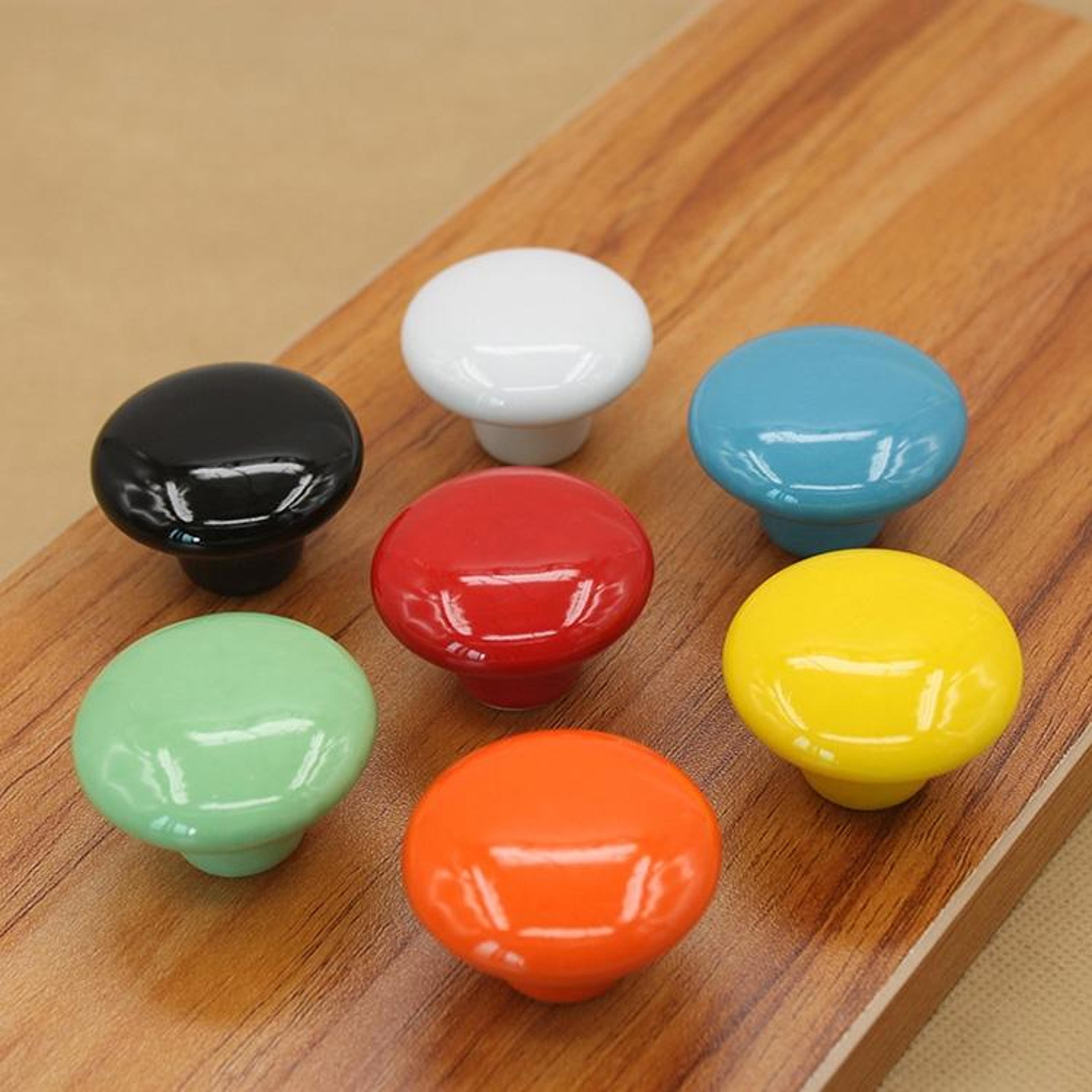 color glazed ceramic cabinet knobs, modern literary drawer pull handles for kitchen & furniture