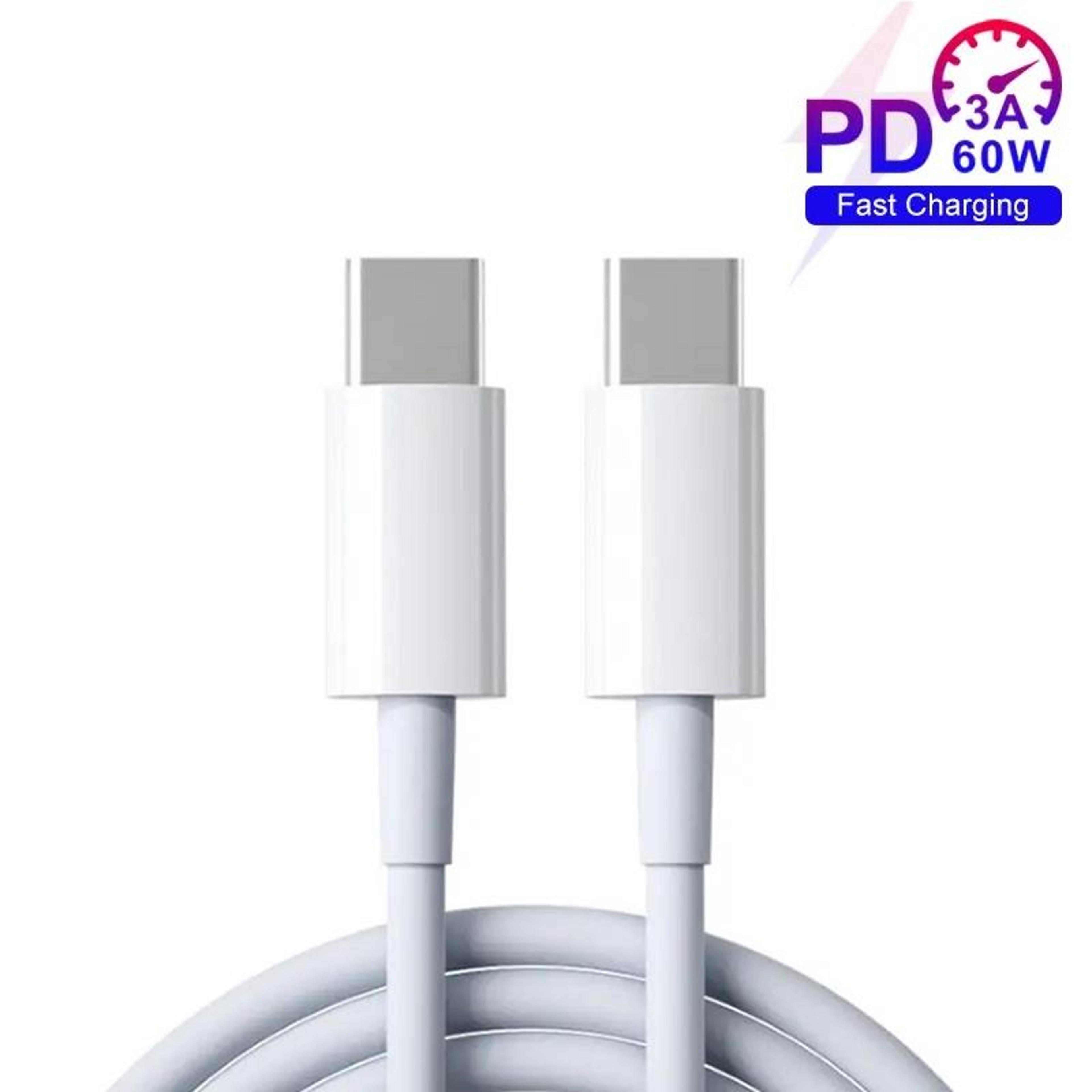 60w fast charging usb c cable durable type c to type c data sync cable