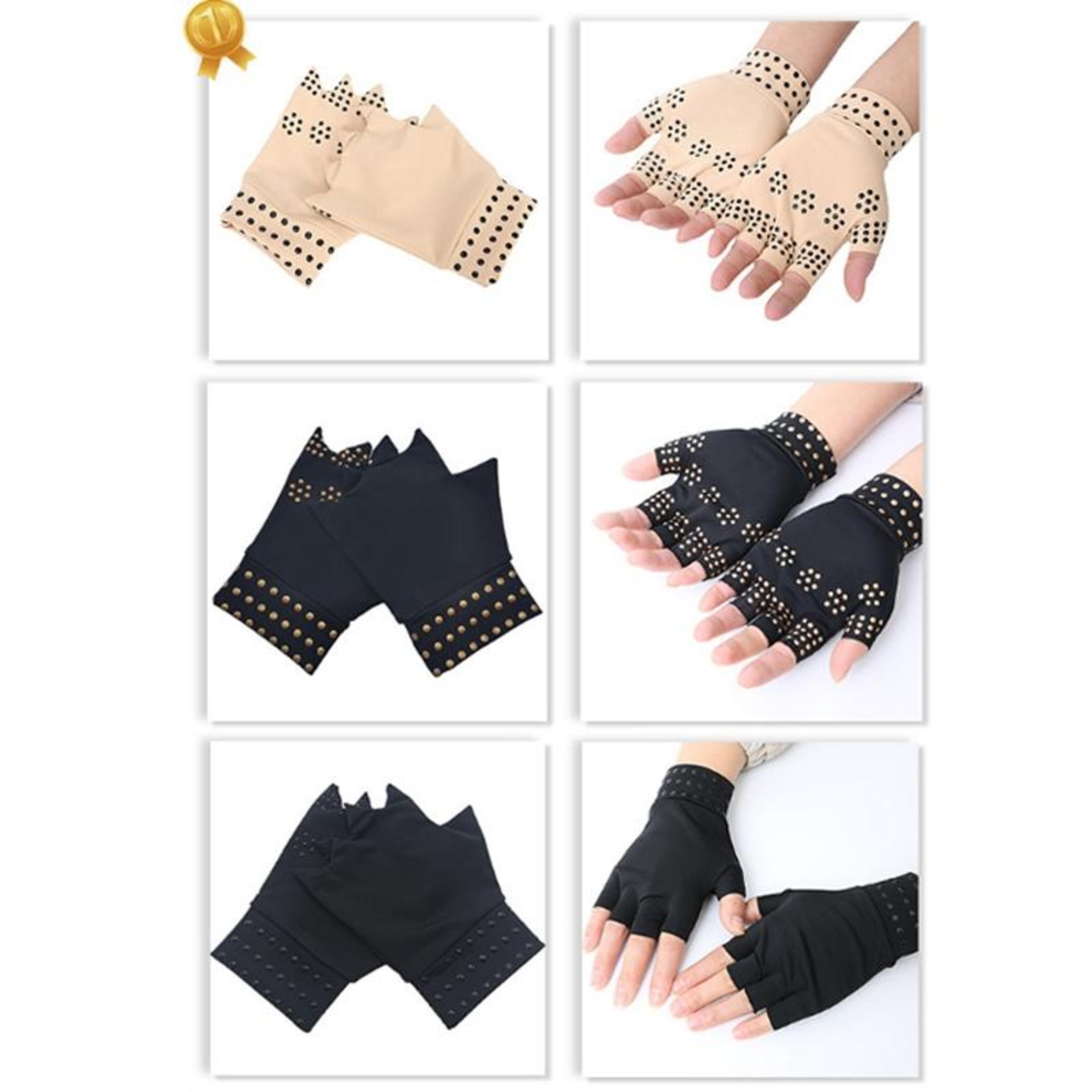 skin tone fingerless compression gloves for arthritis relief and non slip grip