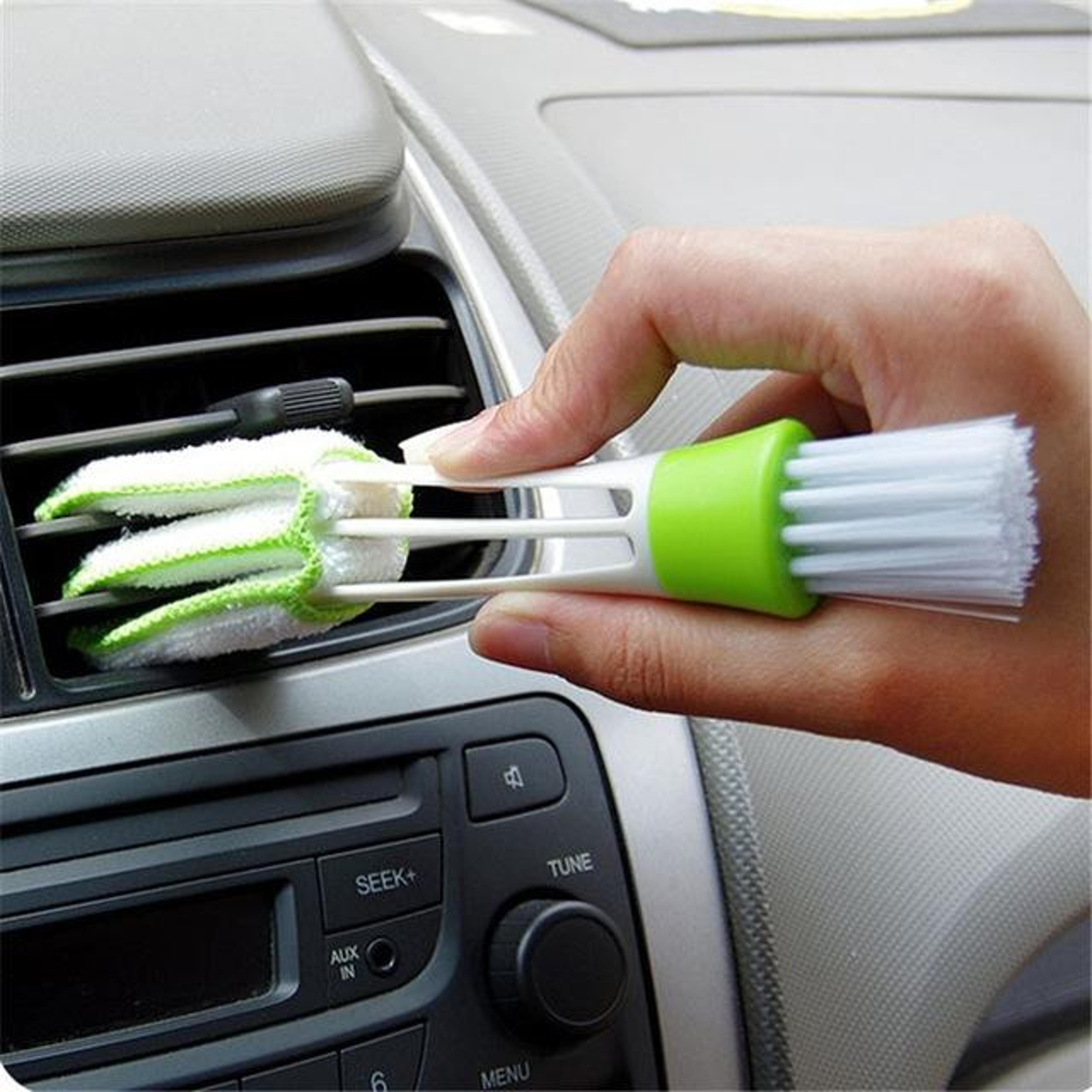 dual head car vent cleaning brush & blind duster tool for air vents, keyboards & tight spaces