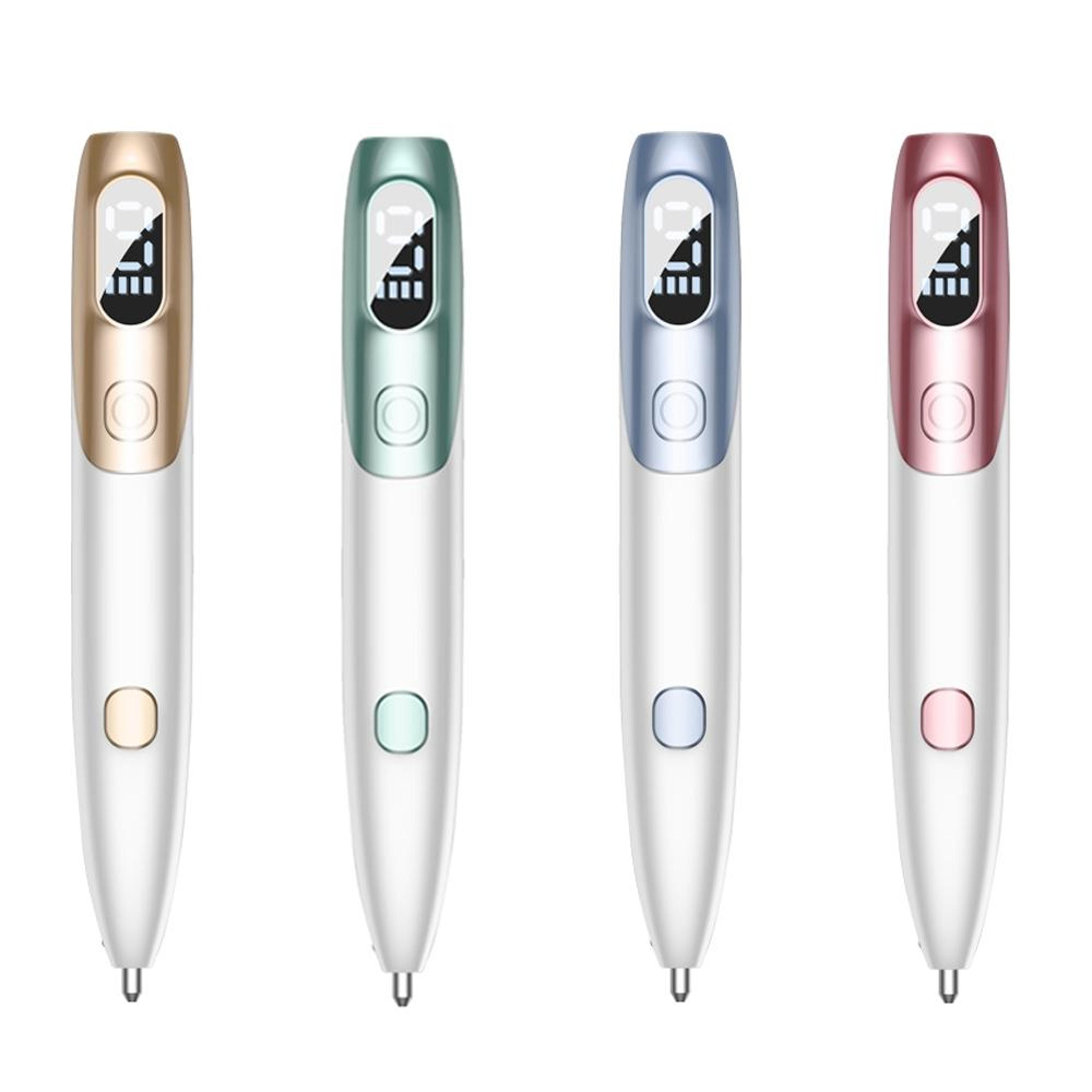 precision mole removal pen with 9 levels led display & blue light care