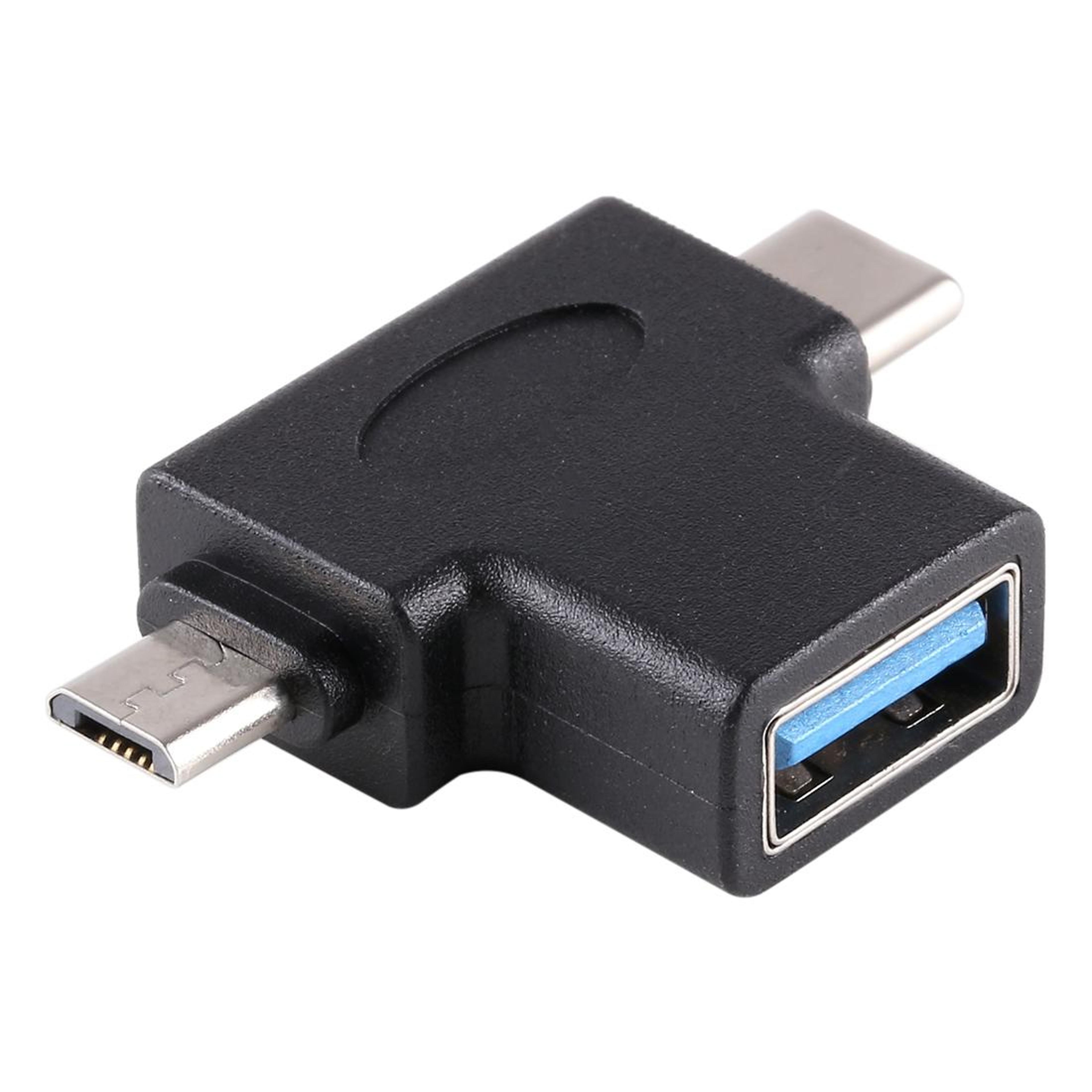 3 in 1 otg adapter usb c micro usb to usb fast data hub