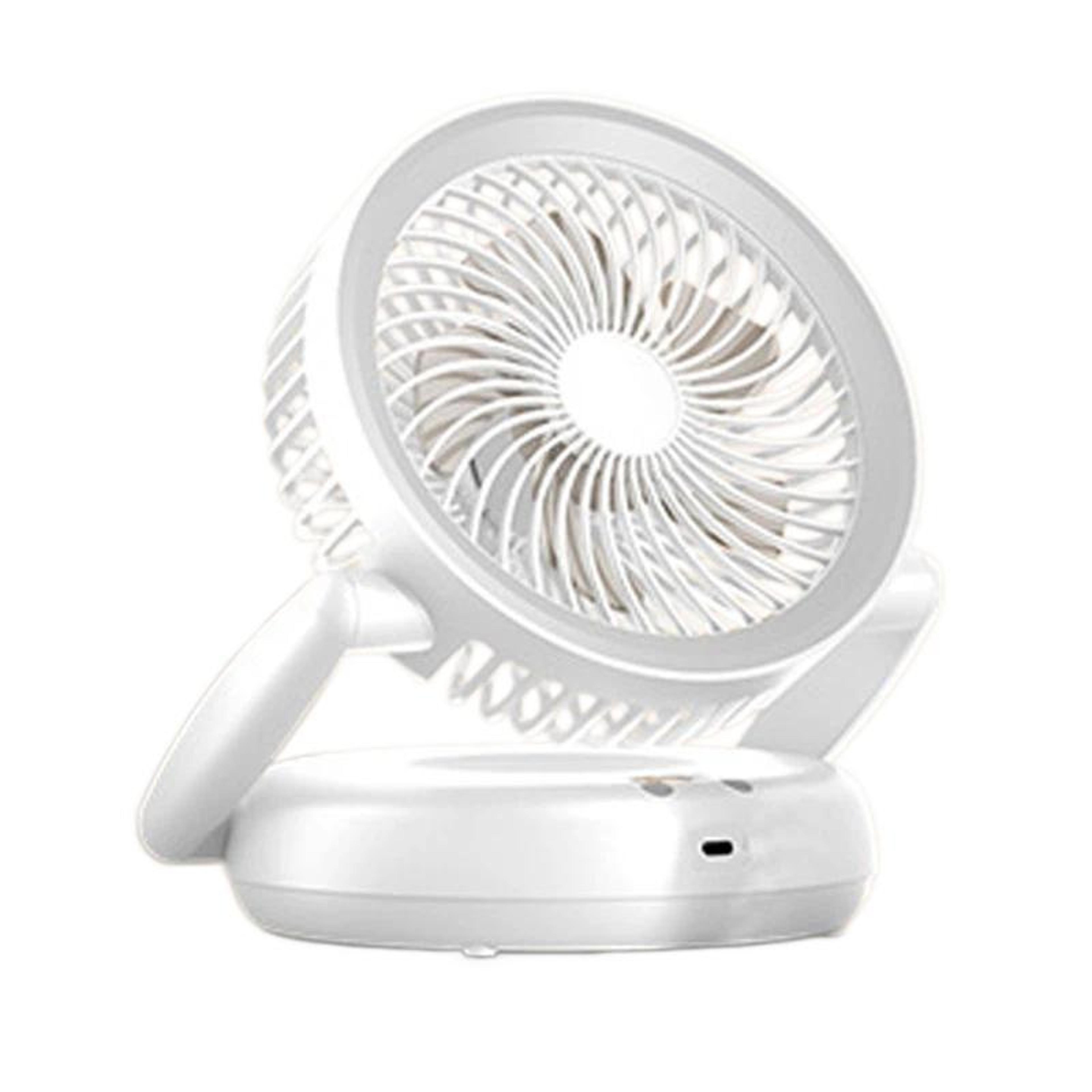 foldable portable air circulator fan with led light & battery indicator for desk or wall use