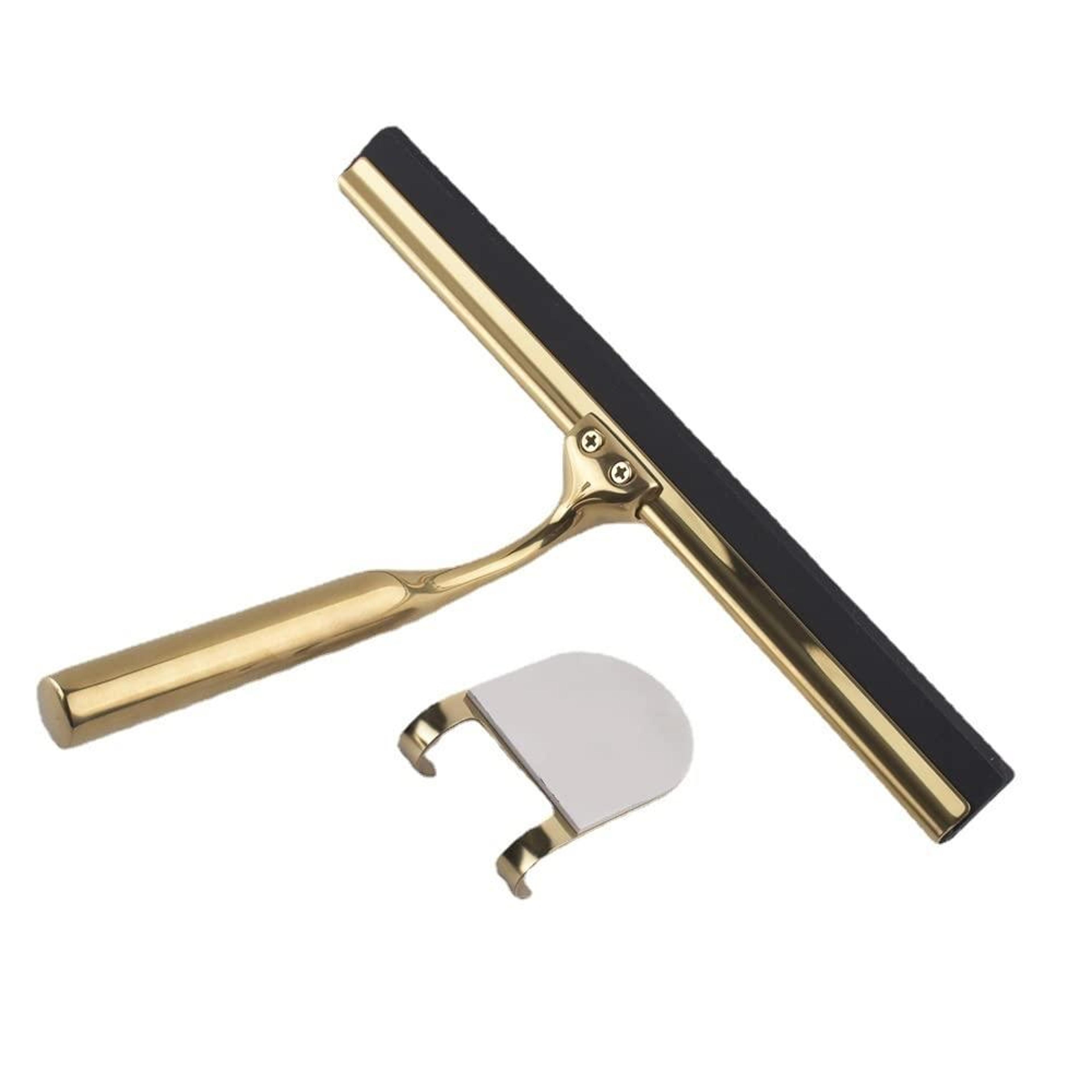 stainless steel window glass squeegee with hook, bathroom shower glass scraper wiper