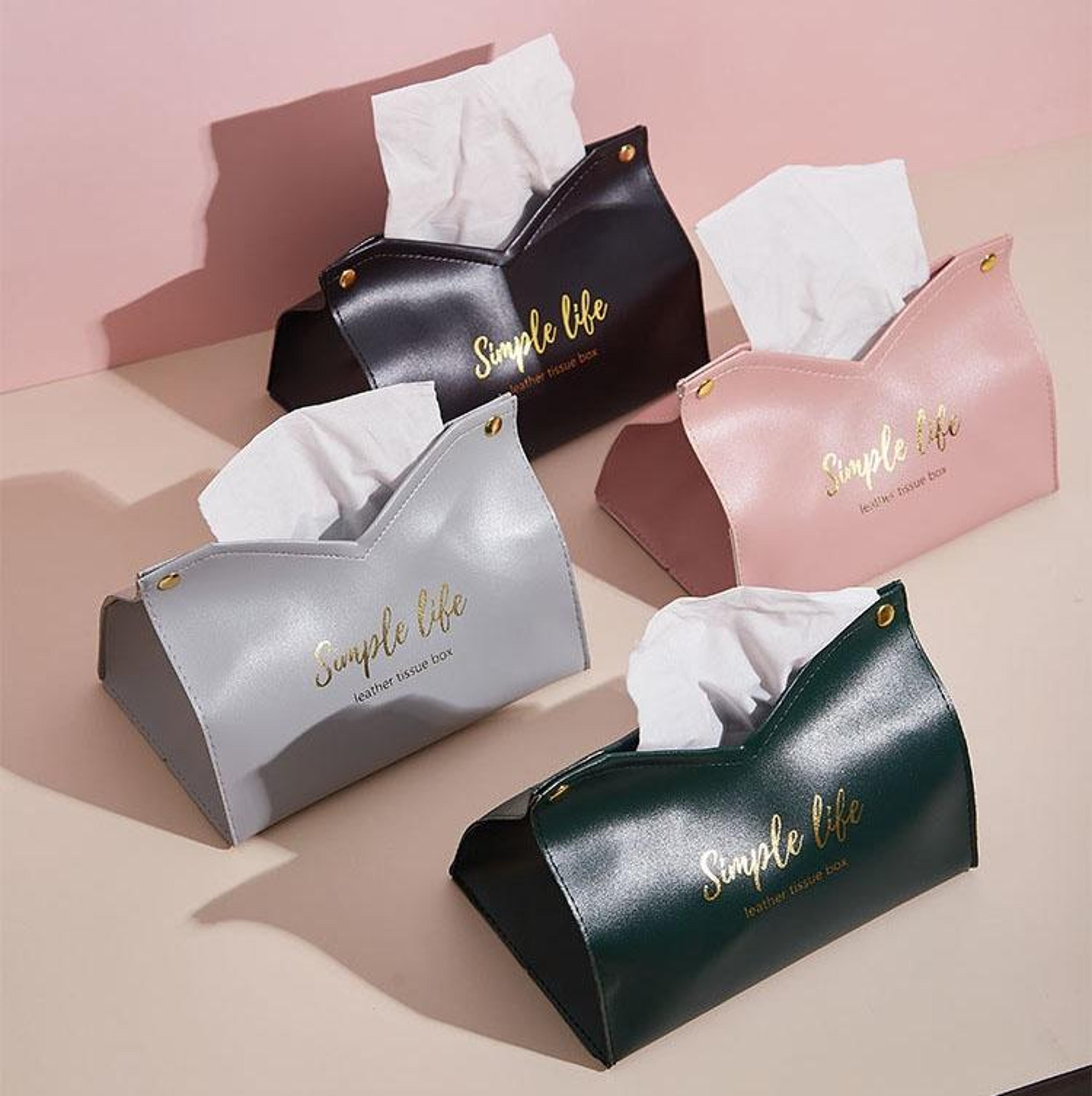 luxury pu leather tissue box cover for home car elegant tissue holder storage case