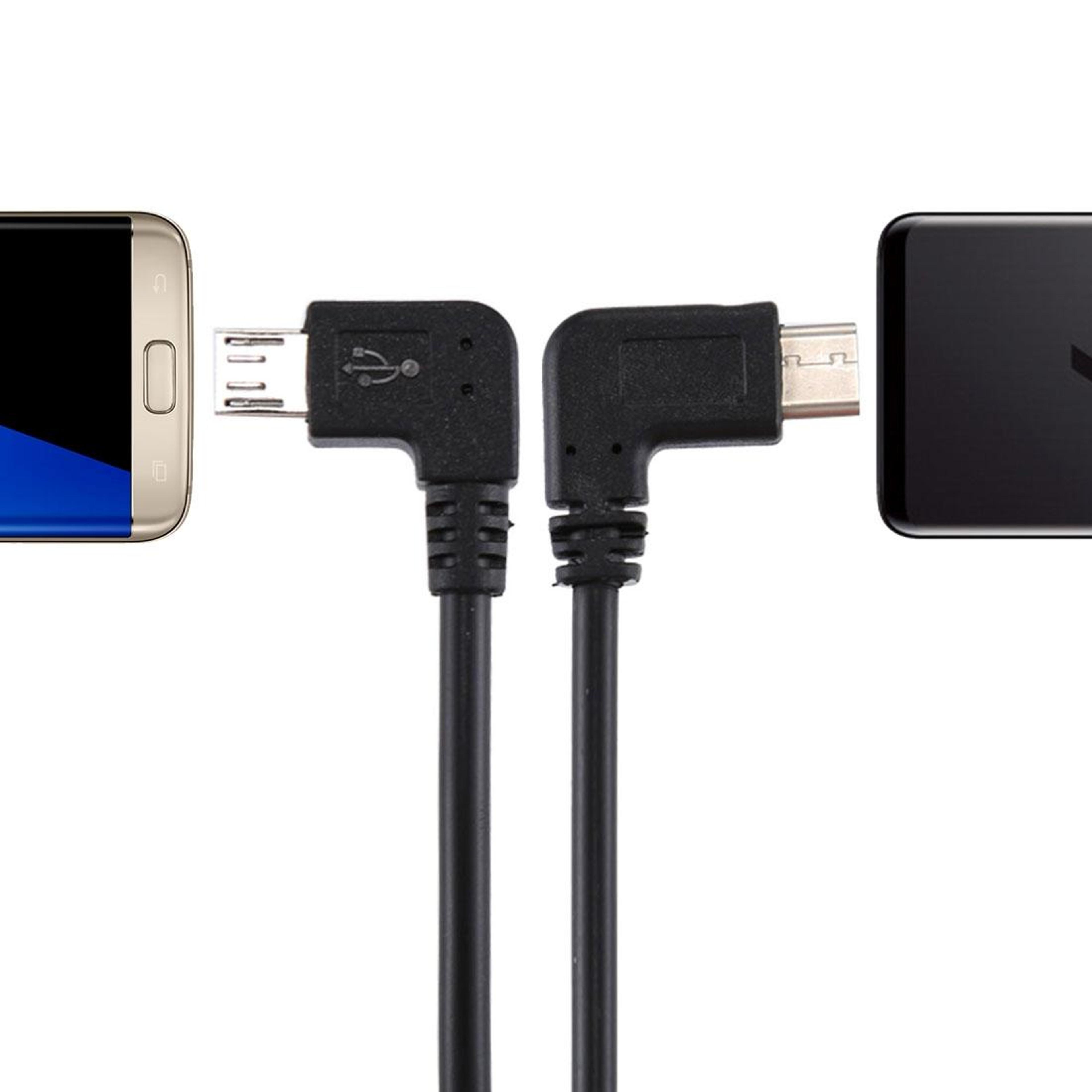 right angle usb c to micro usb adapter cable compact elbow fast charge sync