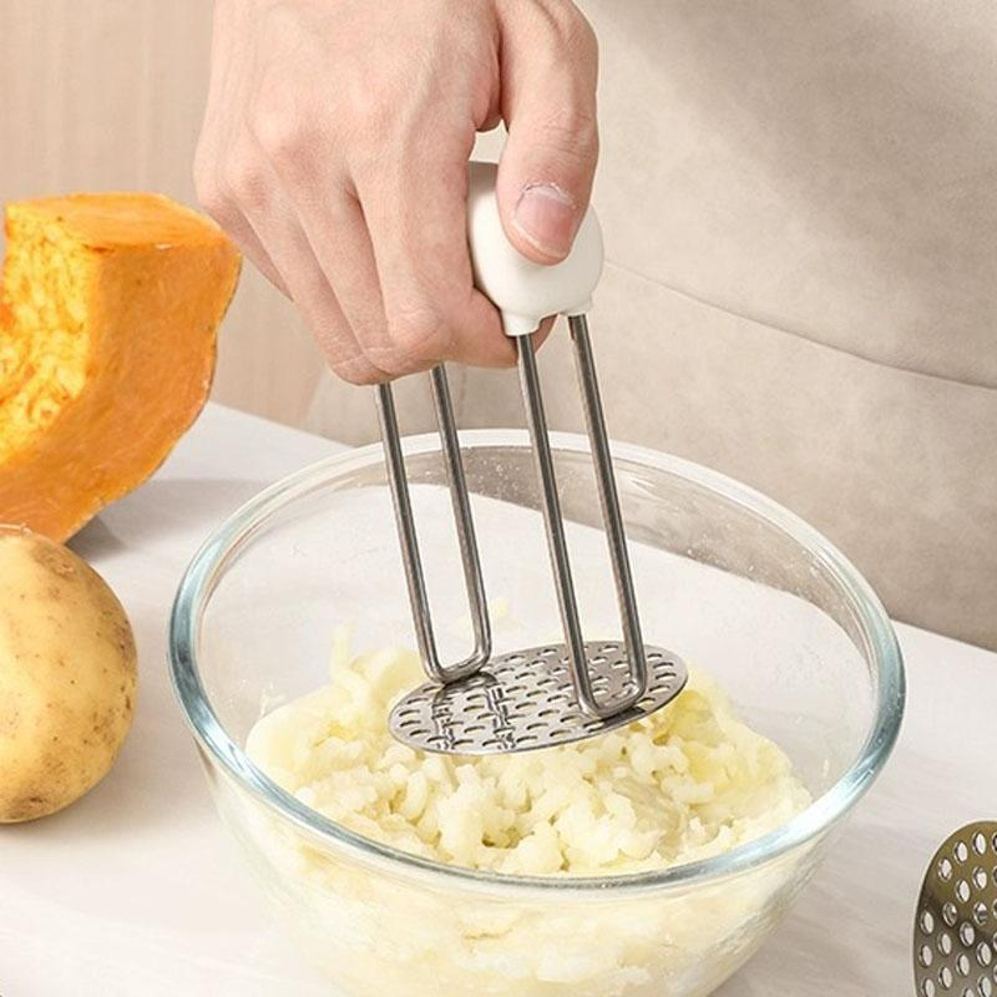 stainless steel potato masher heavy duty kitchen tool for smooth mashing