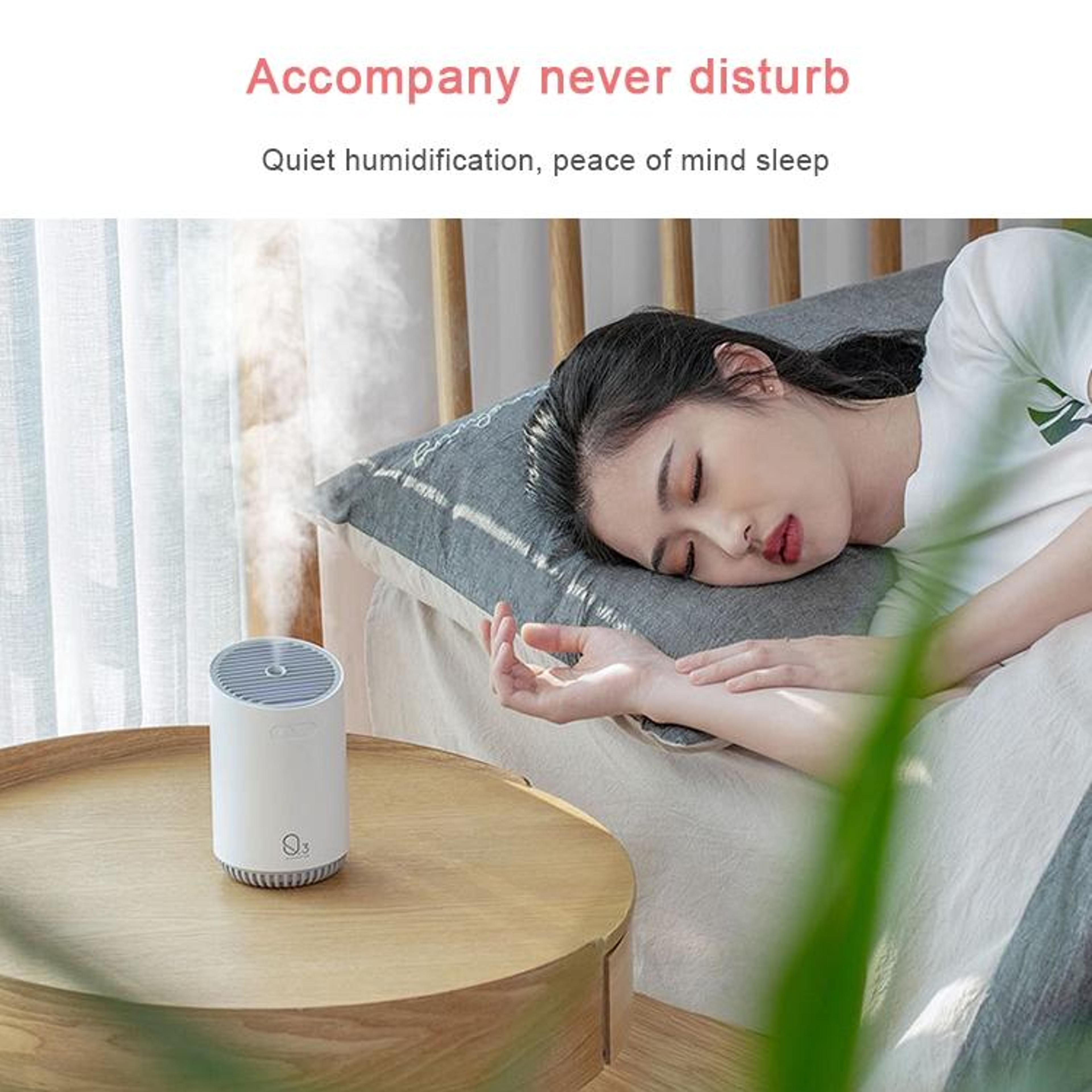 portable mini humidifier usb rechargeable cool mist desk humidifier gray