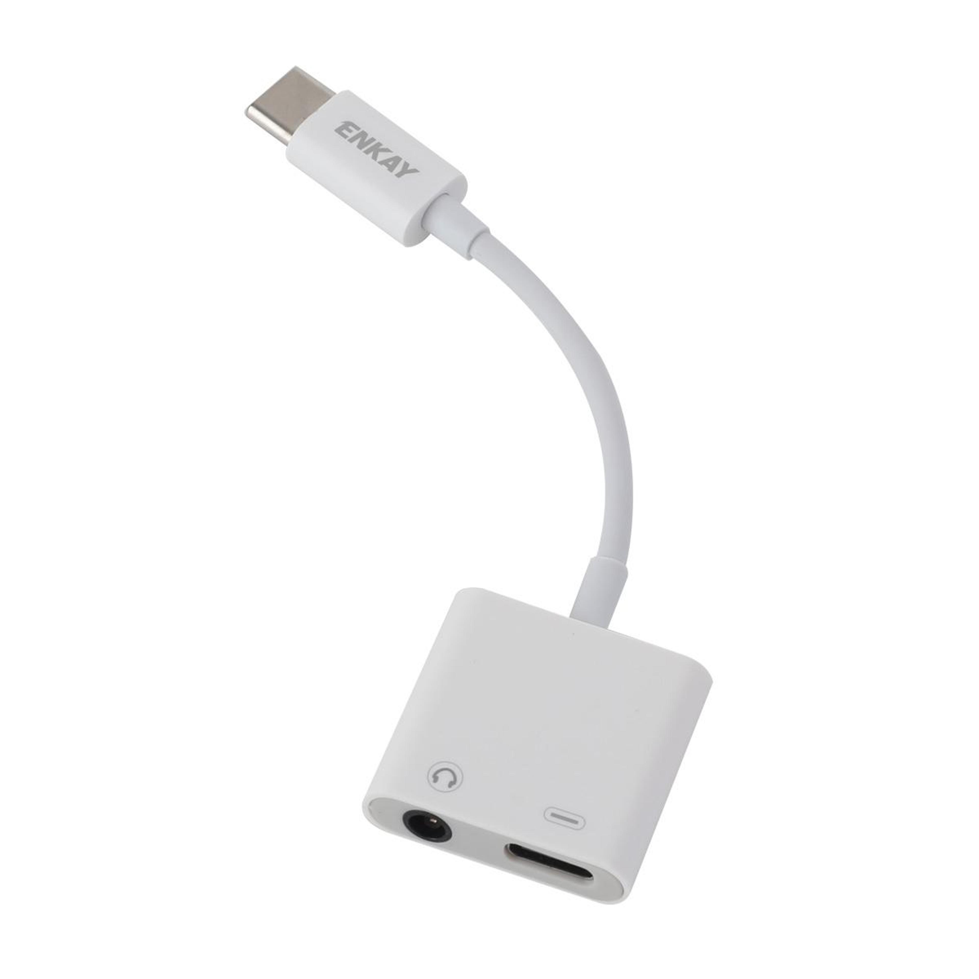 usb c to 3.5mm adapter with charging dual port type c audio splitter cable