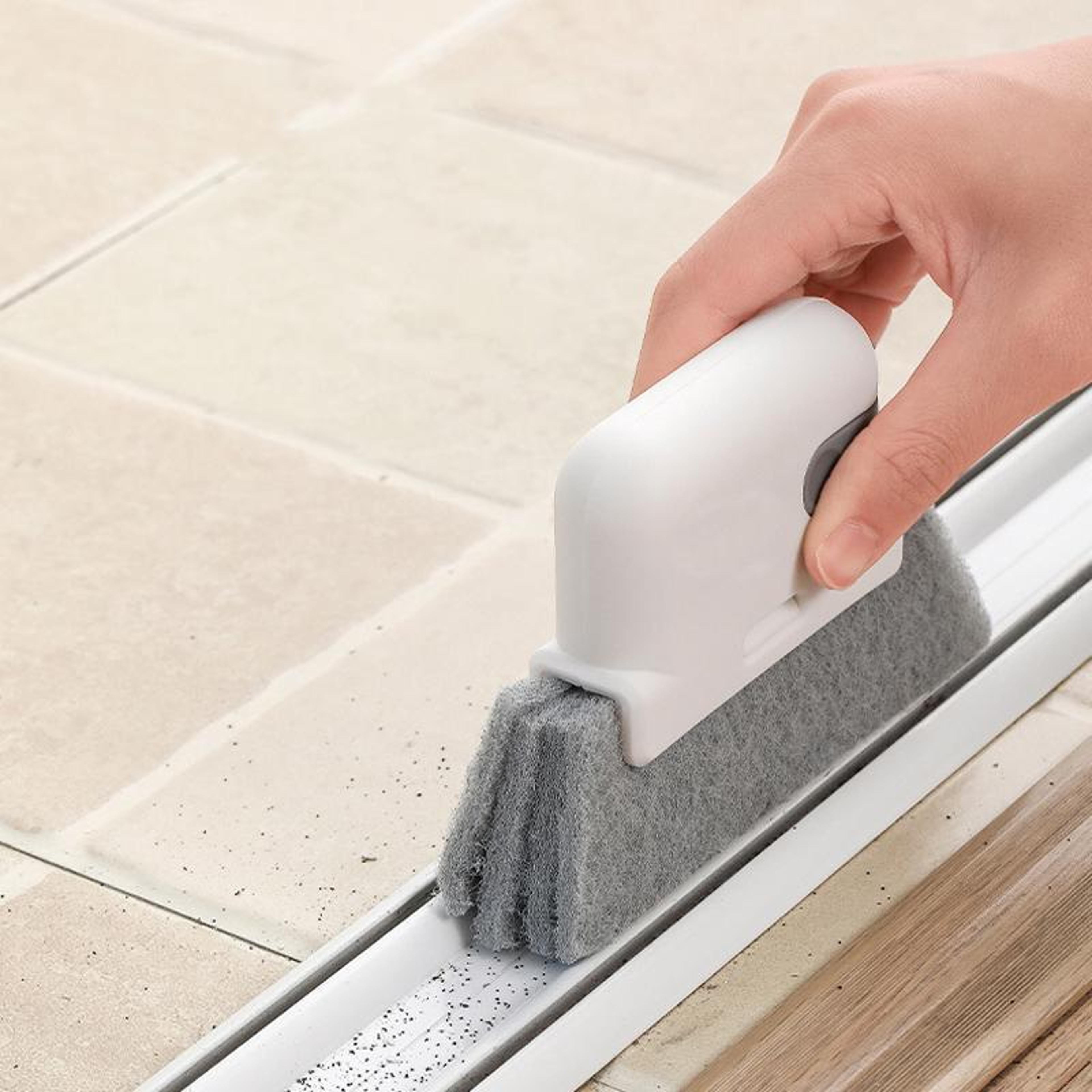 2-in-1 window groove cleaning brush set, window track cleaner with crevice tool