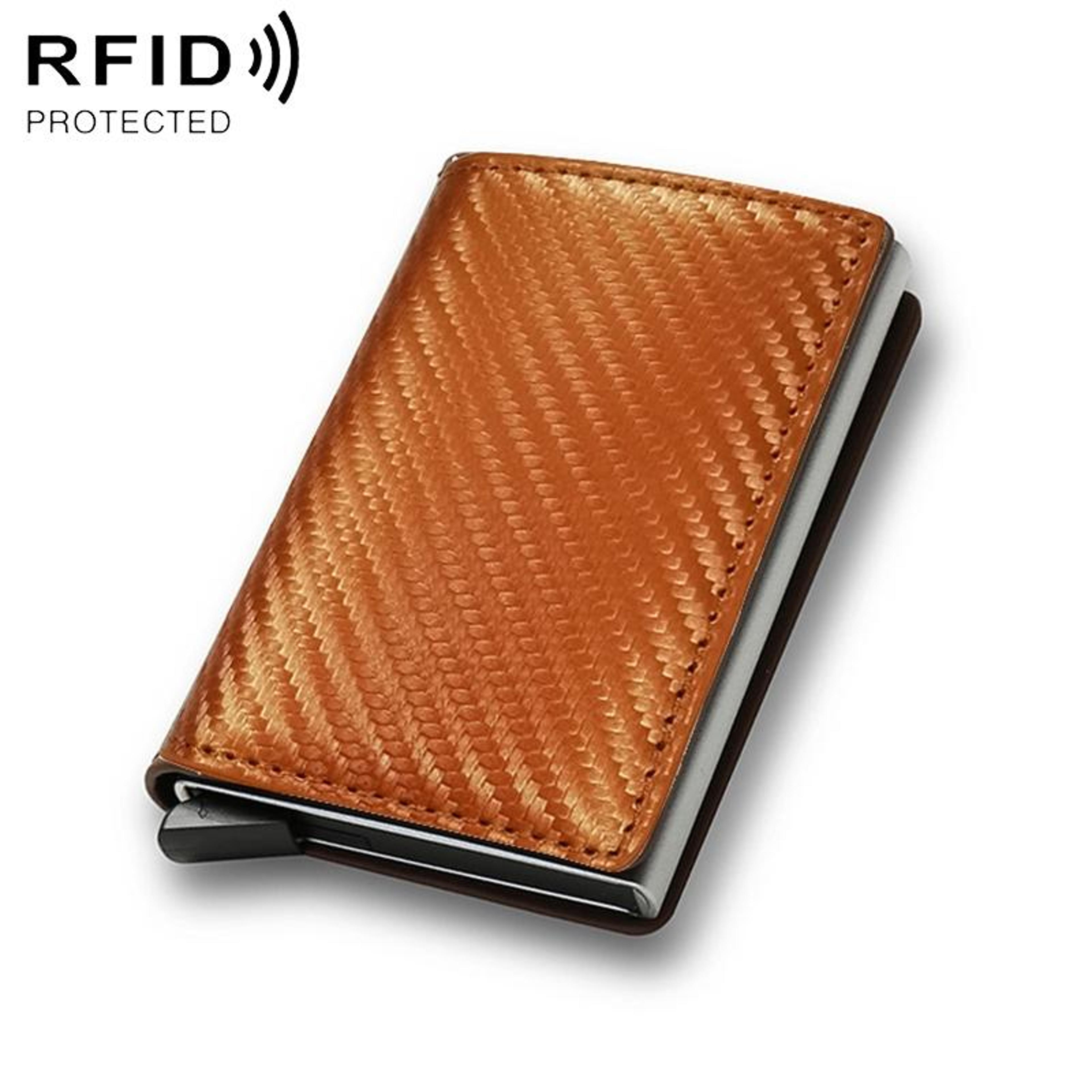 slim rfid carbon fiber wallet for men with money clip secure minimalist card holder