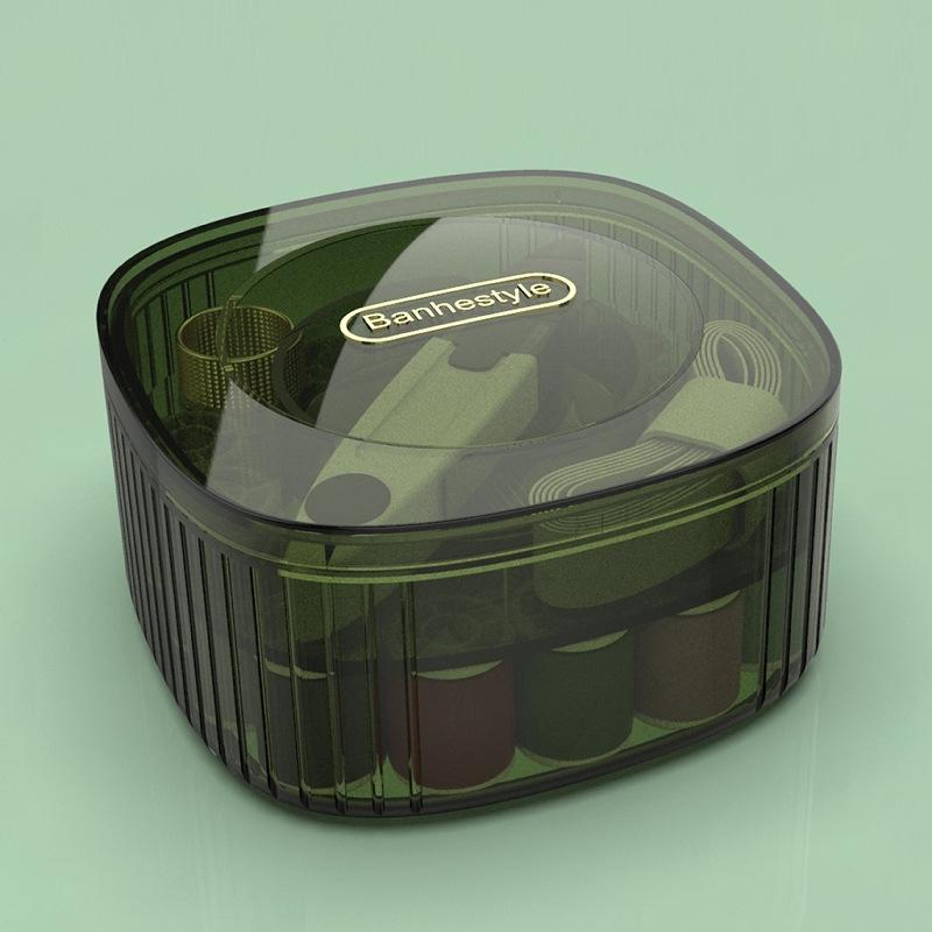 compact portable sewing kit needle and thread storage box organizer case