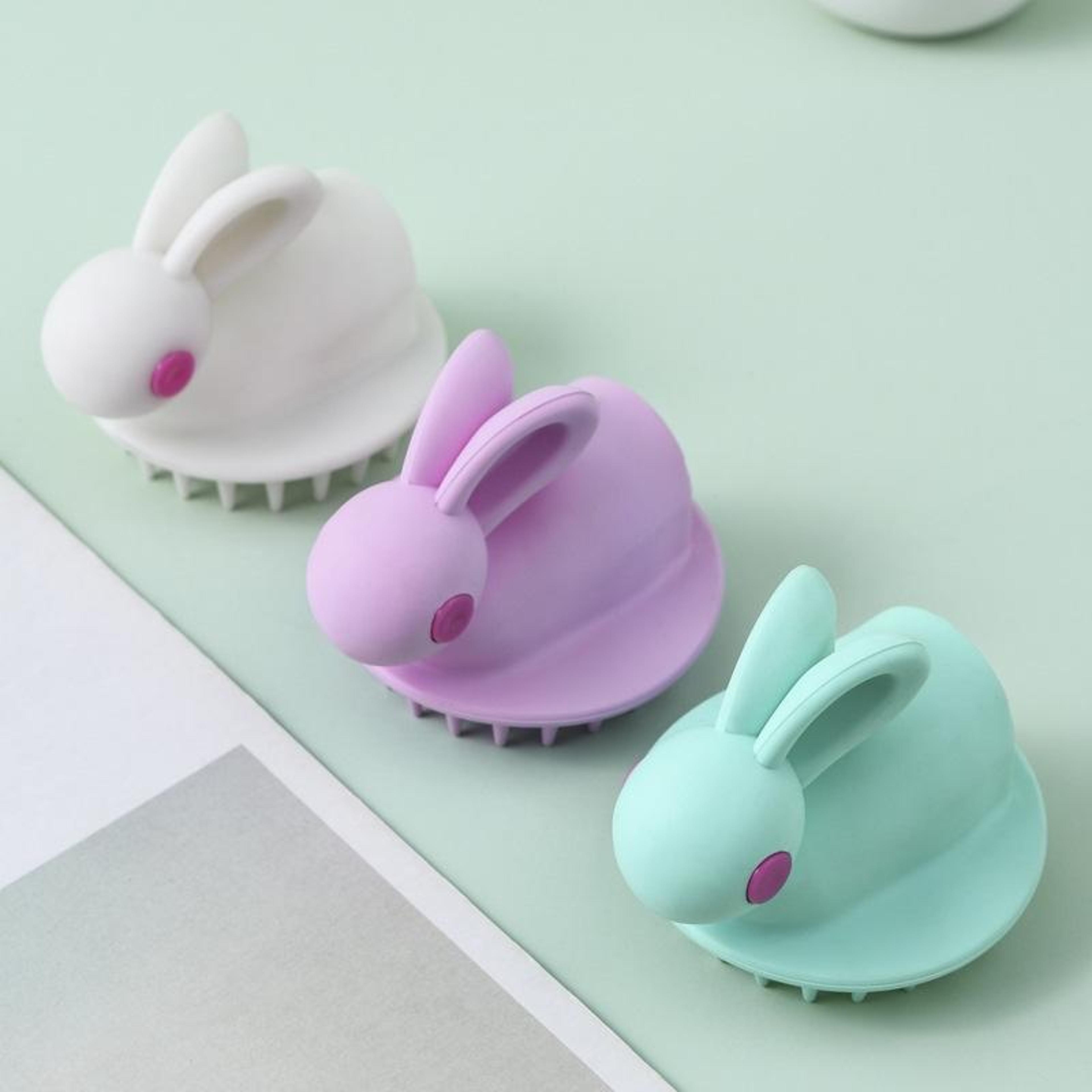rabbit silicone shampoo brush scalp massager and scalp scrubber
