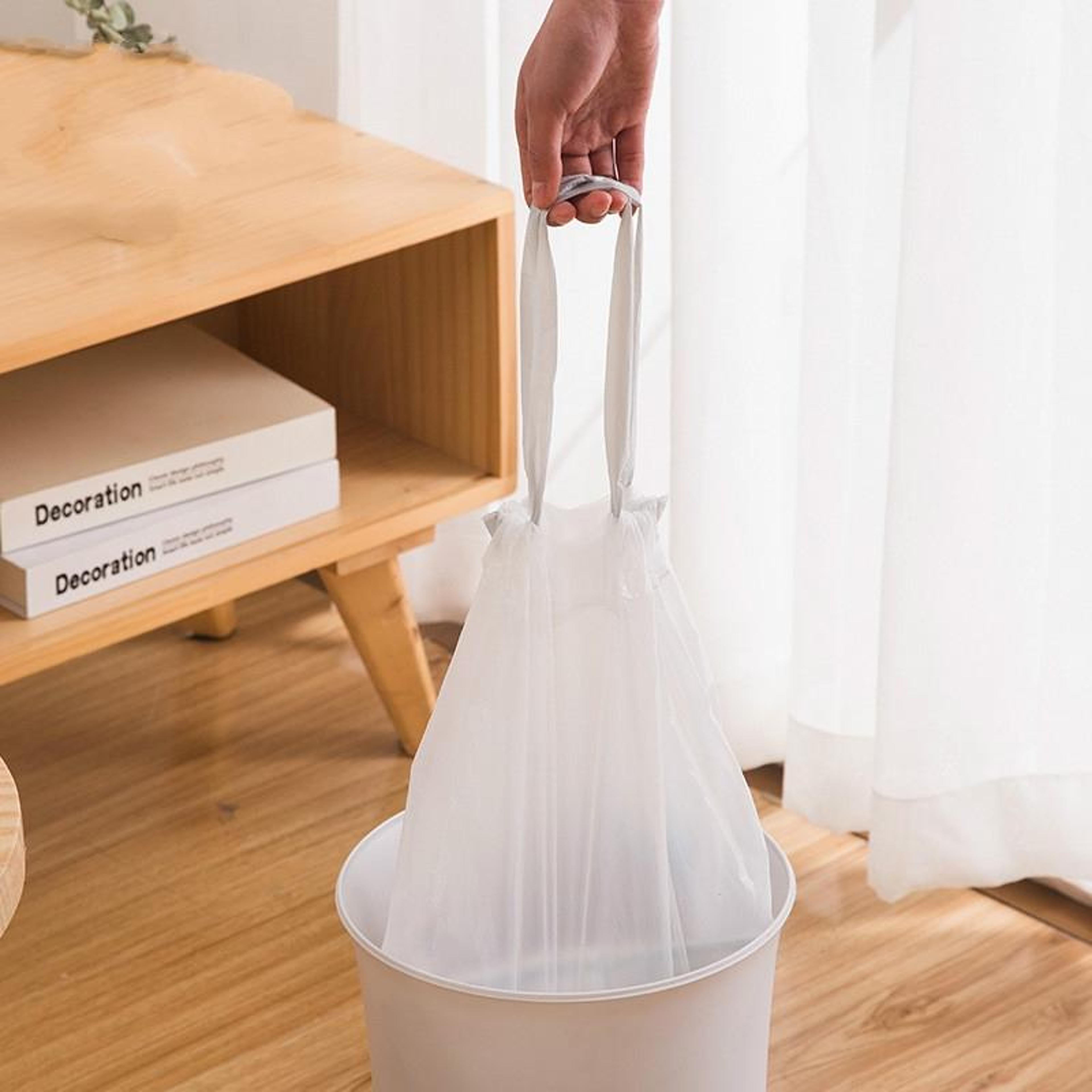 drawstring garbage bags thick kitchen leak proof automatic closing trash bags