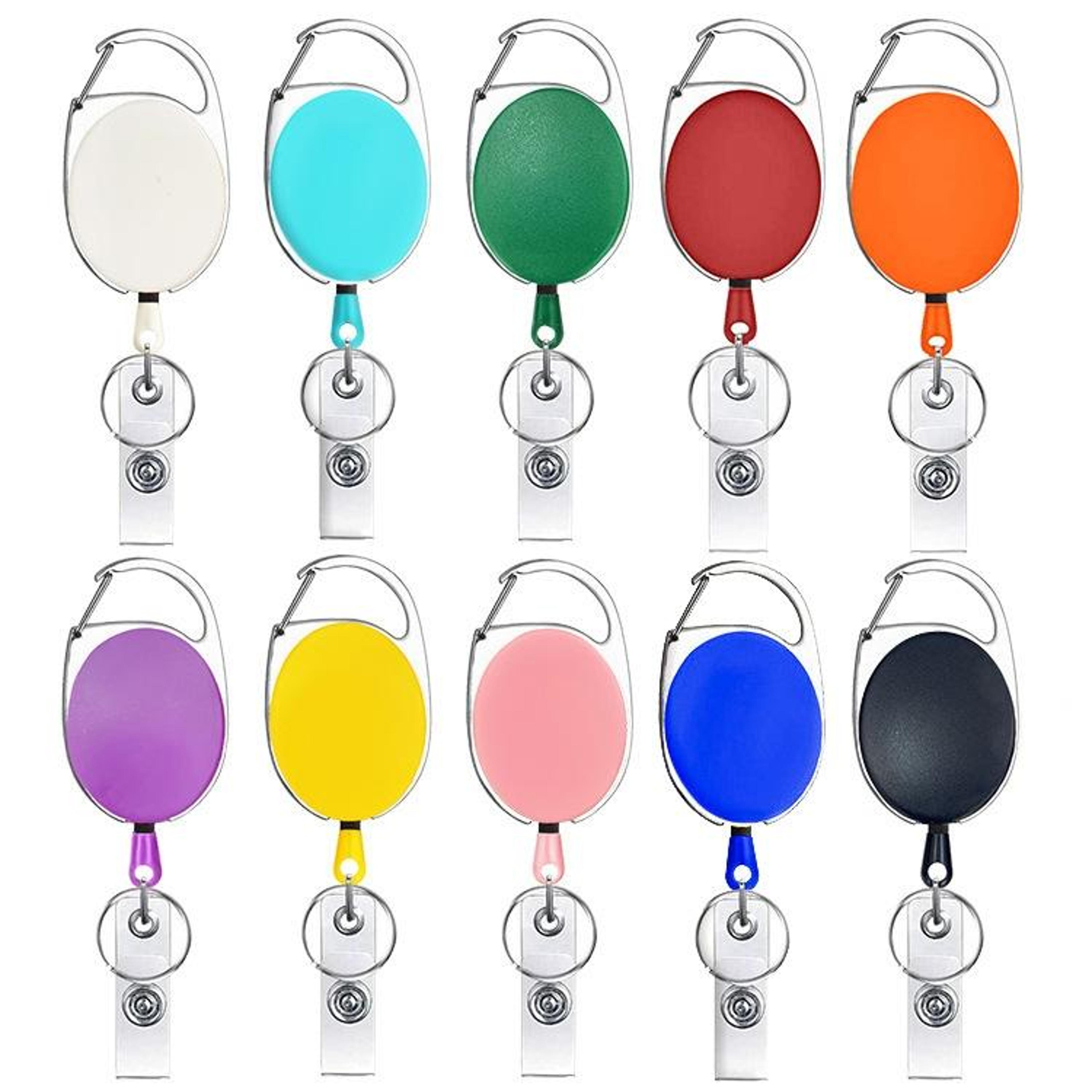 heavy duty retractable badge reel with metal clip id card holder for office work and daily use