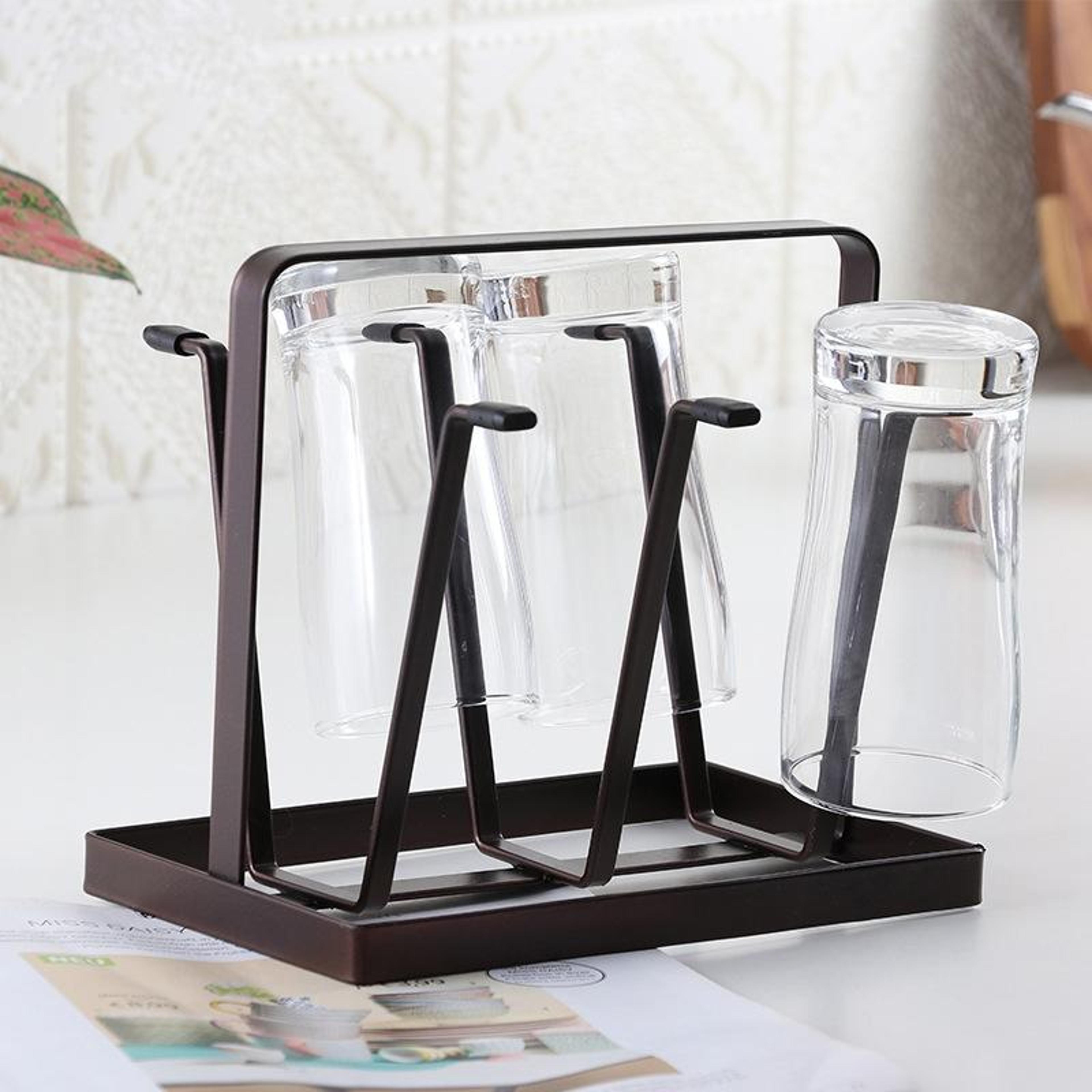iron art inverted cup drying rack kitchen cup holder stand