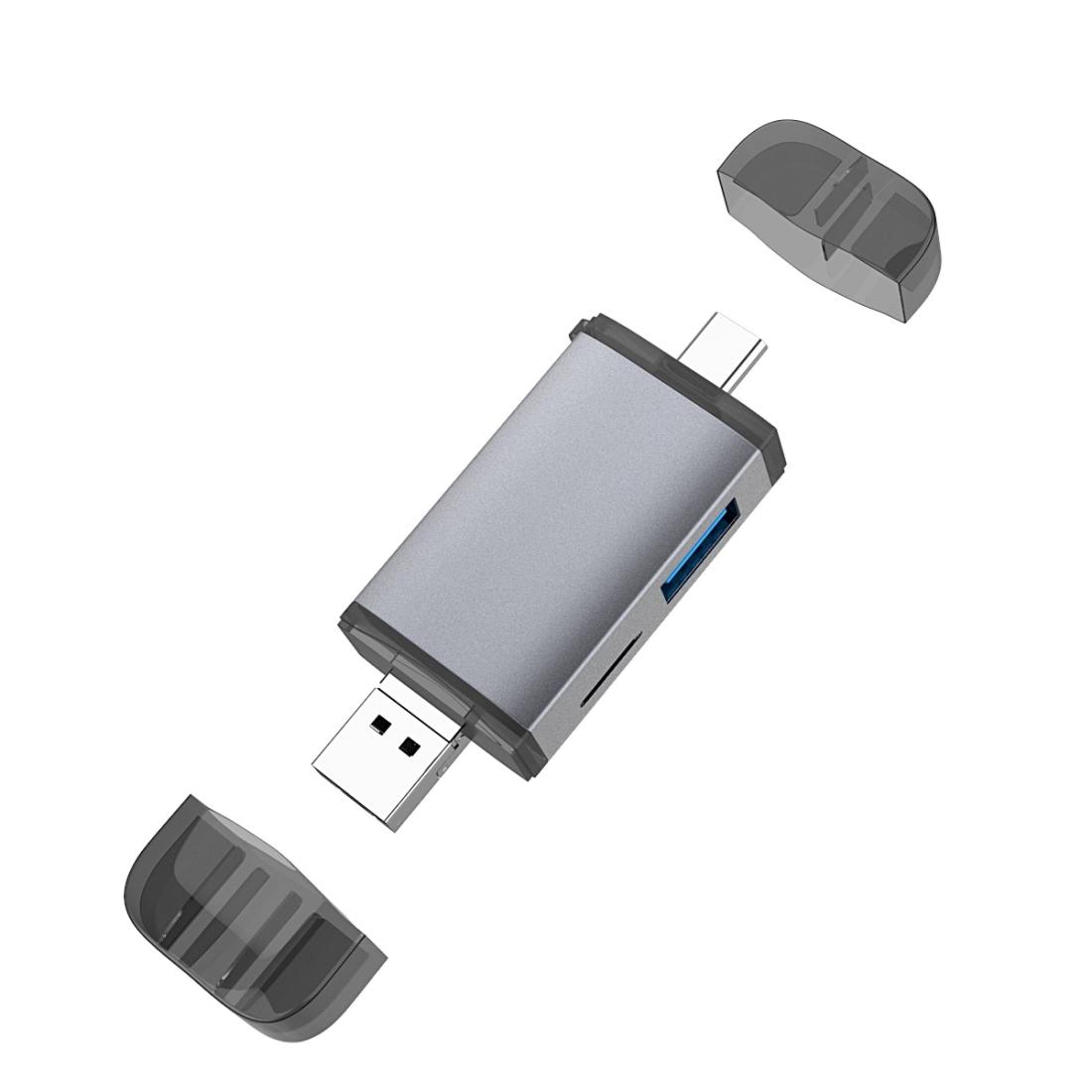3 in 1 usb c otg card reader for sd tf micro usb multi device adapter