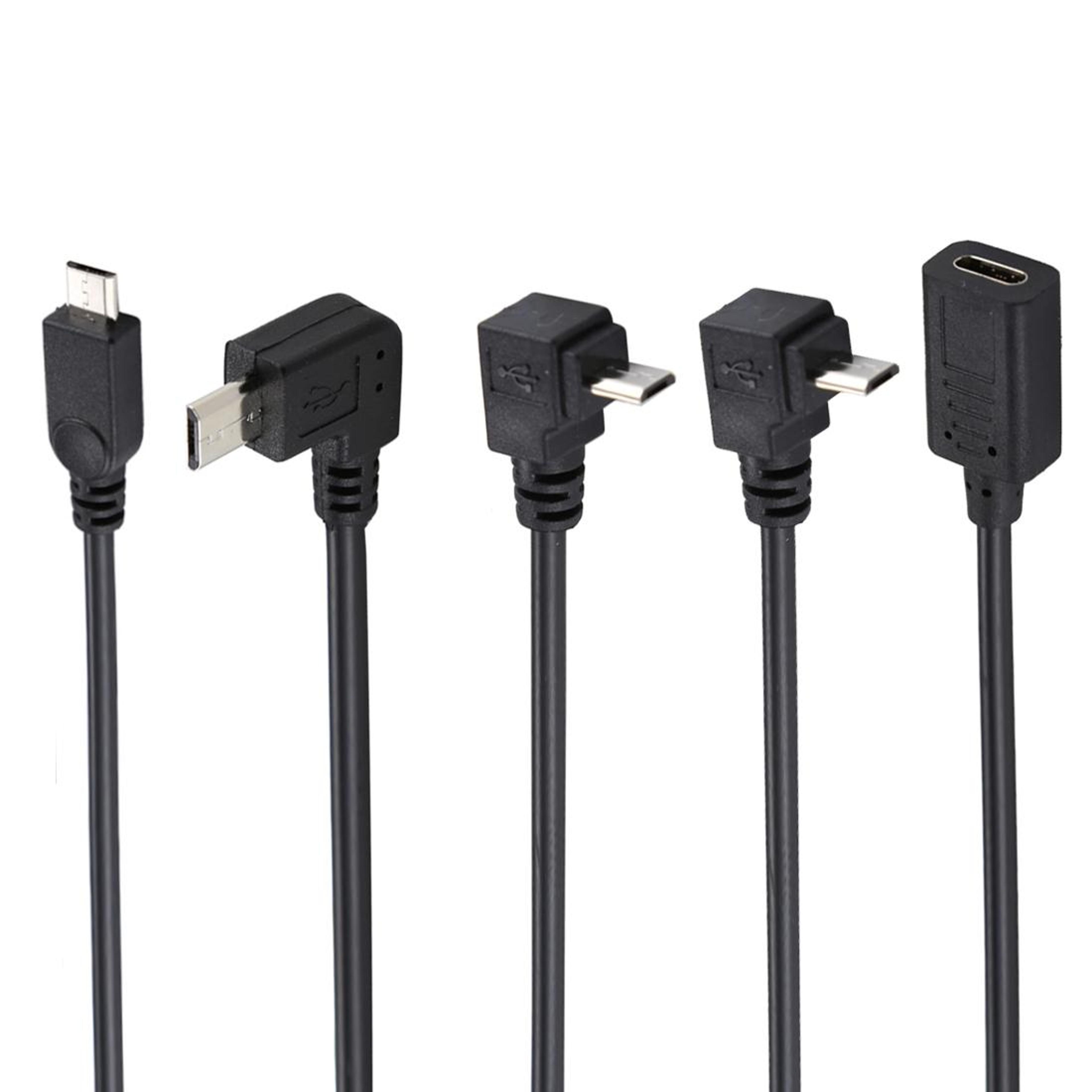 4 in 1 usb c to micro usb adapter set with multi angle connectors