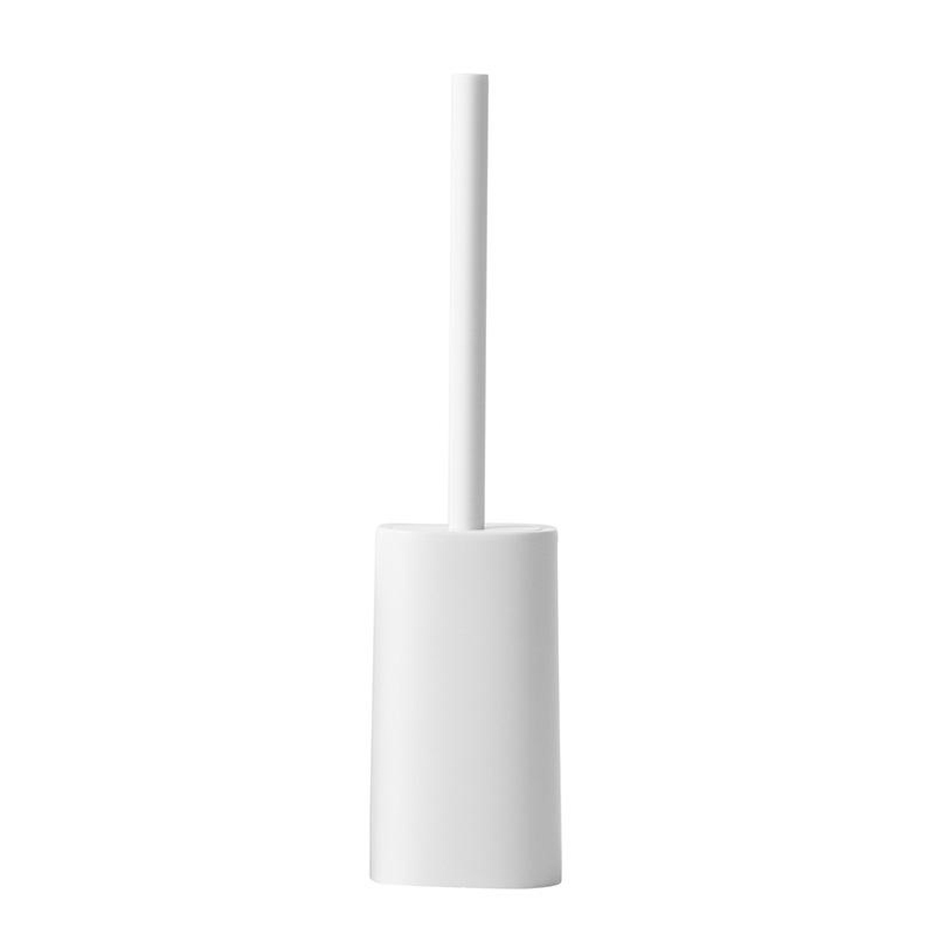 long handle soft bristle toilet brush with holder base bathroom cleaning set white