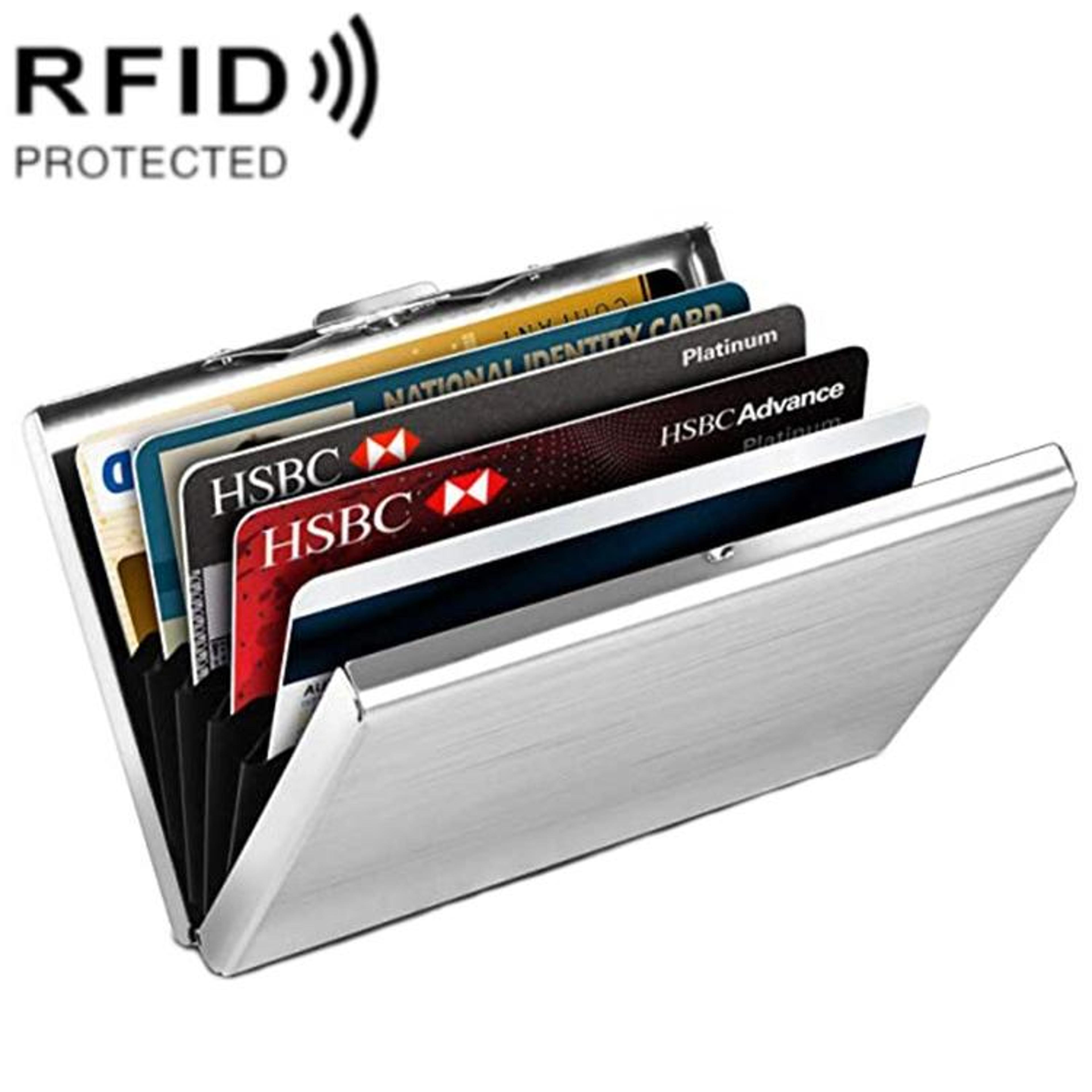 rfid blocking aluminum business card holder slim multi card case wallet