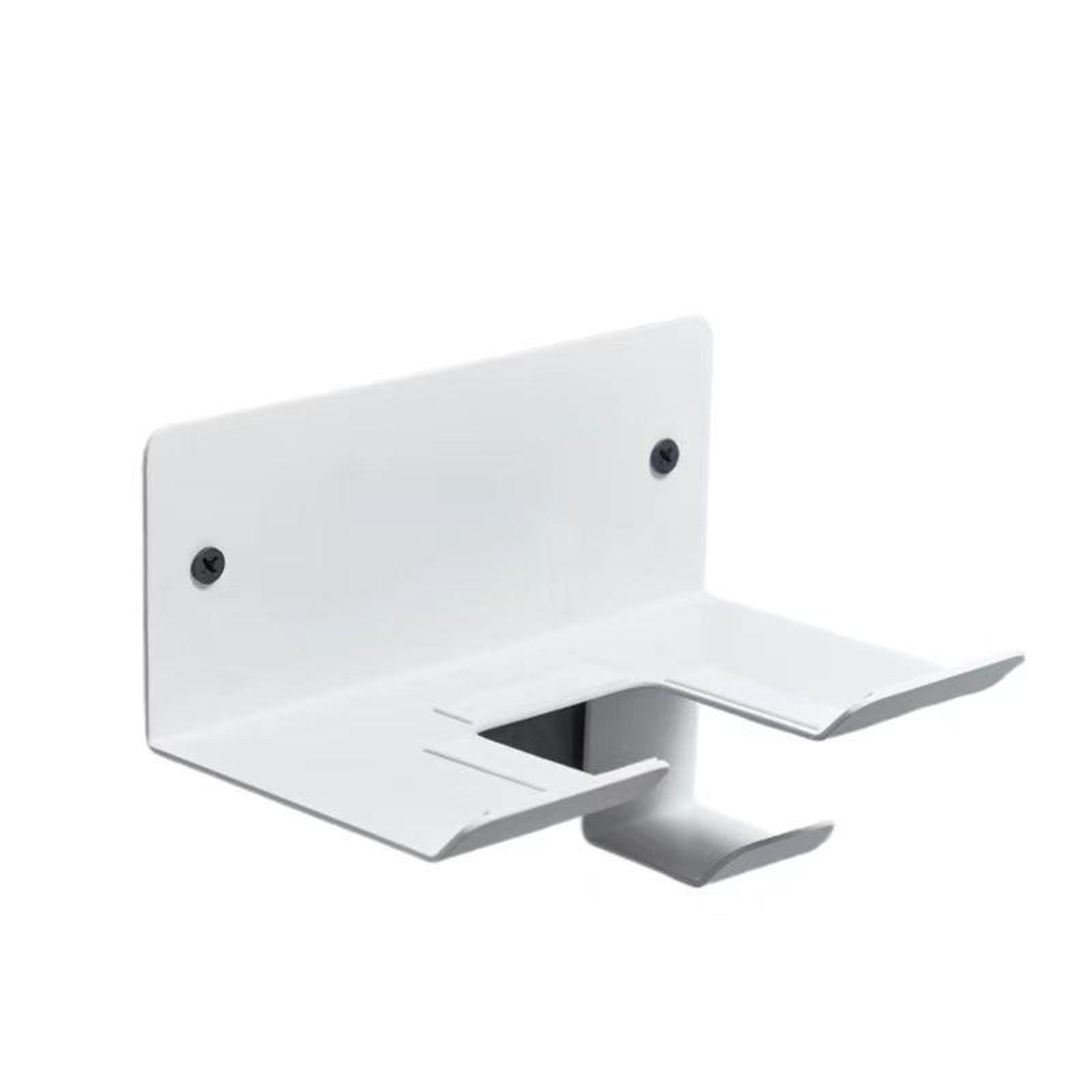 wall mounted hair dryer holder with cord organizer for bathroom storage