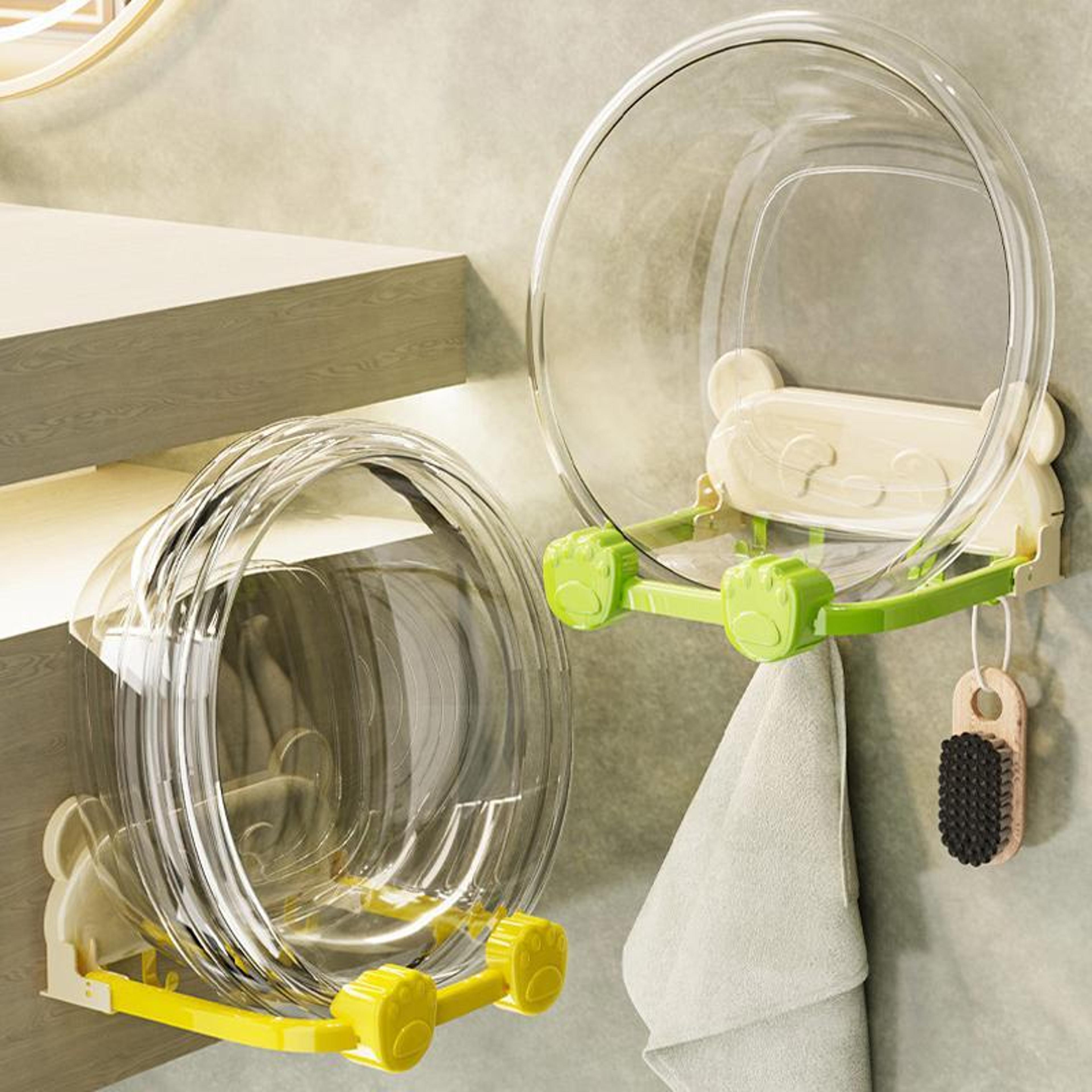 foldable suction cup basin rack no drill bathroom shelf