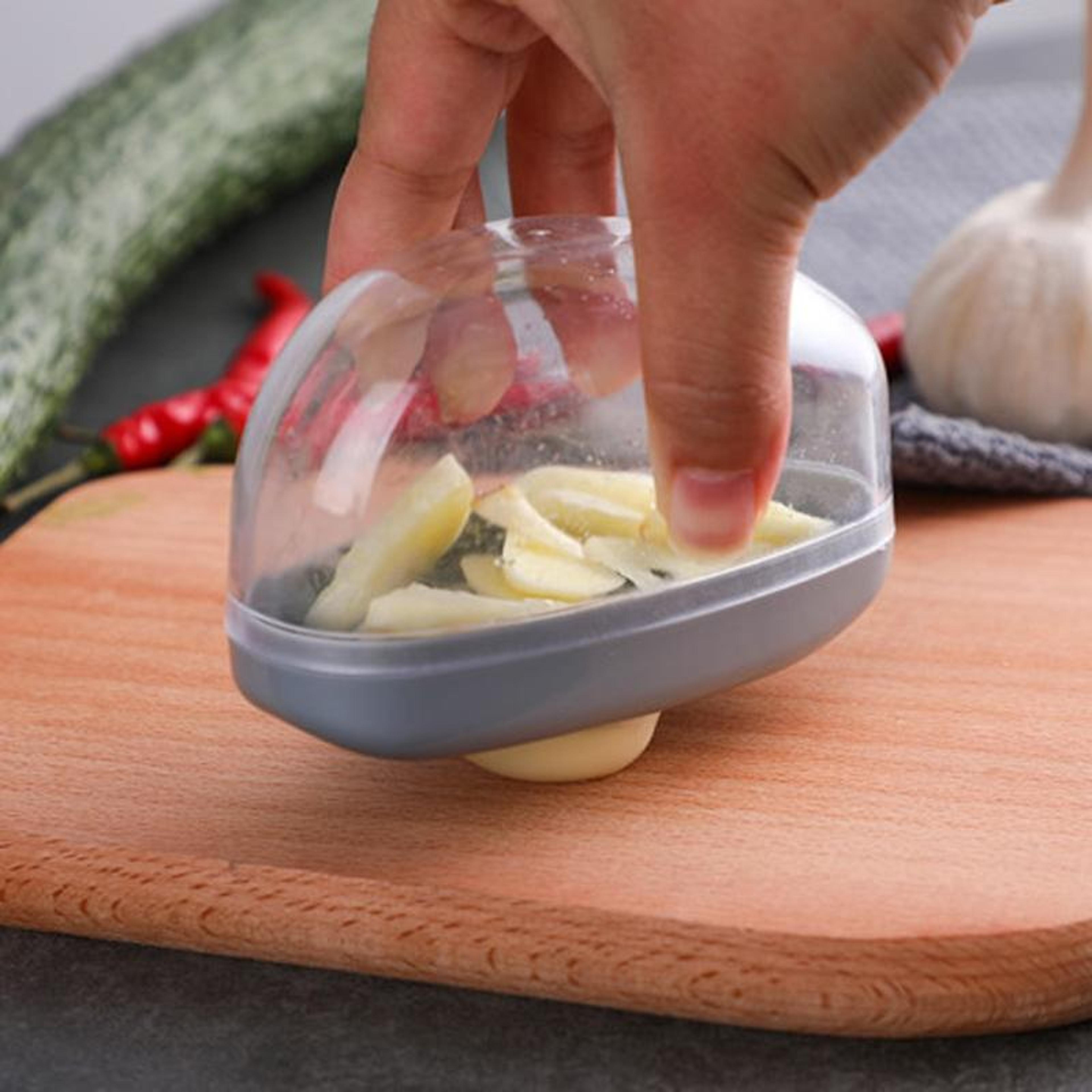 manual garlic press & rocker mincer crusher for effortless garlic crushing