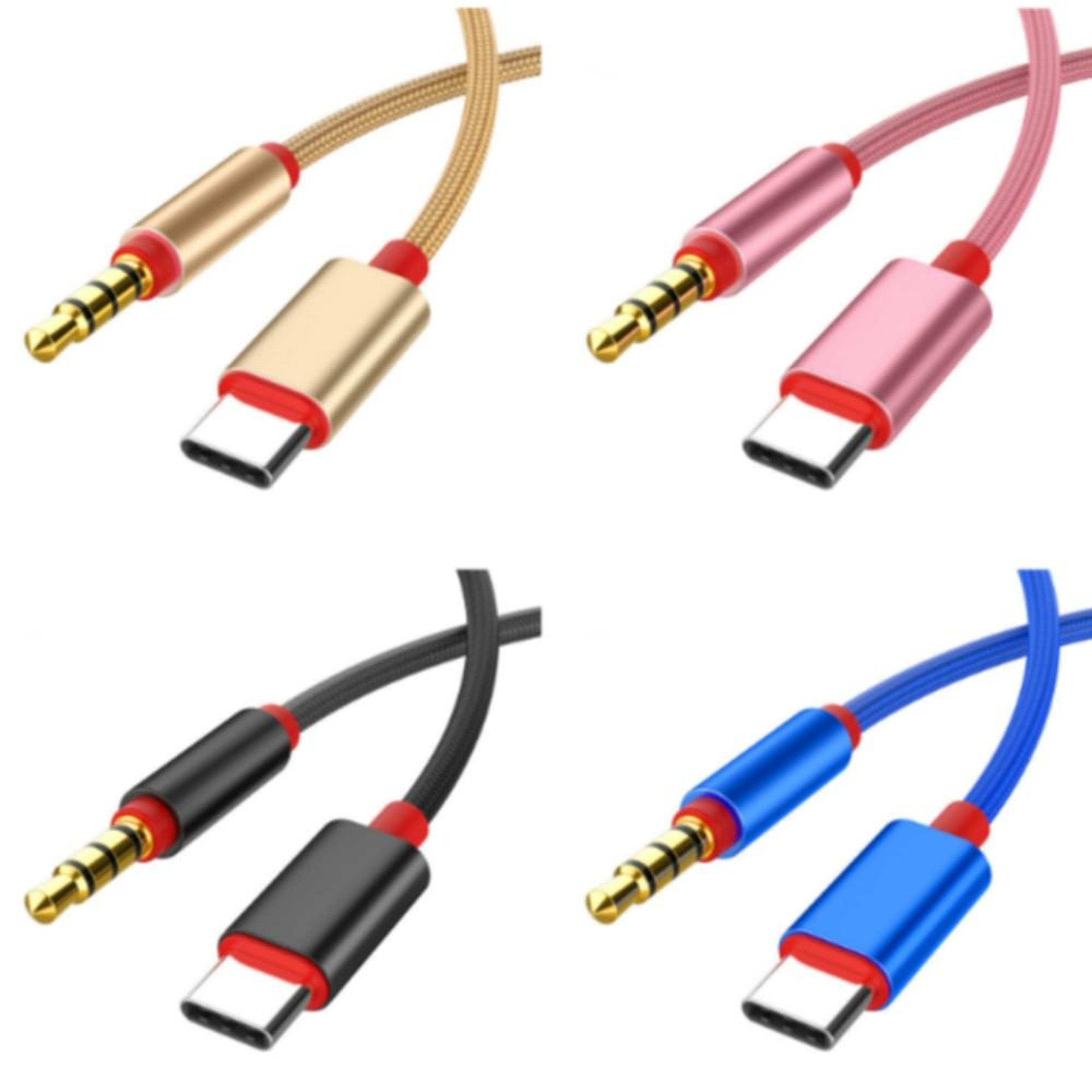 type c to 3.5mm audio adapter cable for microphone recording and live streaming