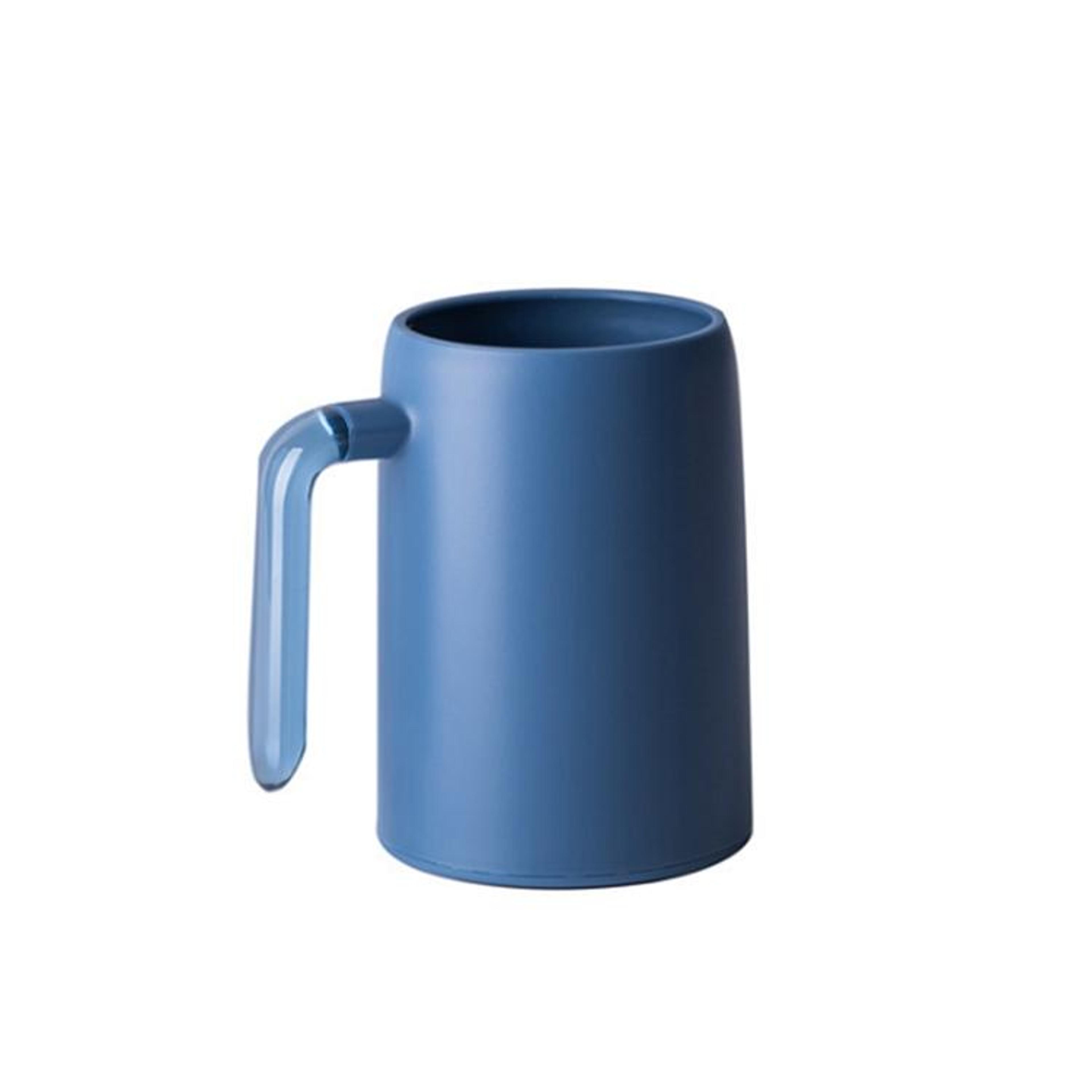 portable transparent handle mouthwash cup blue bathroom rinse & drinking cup