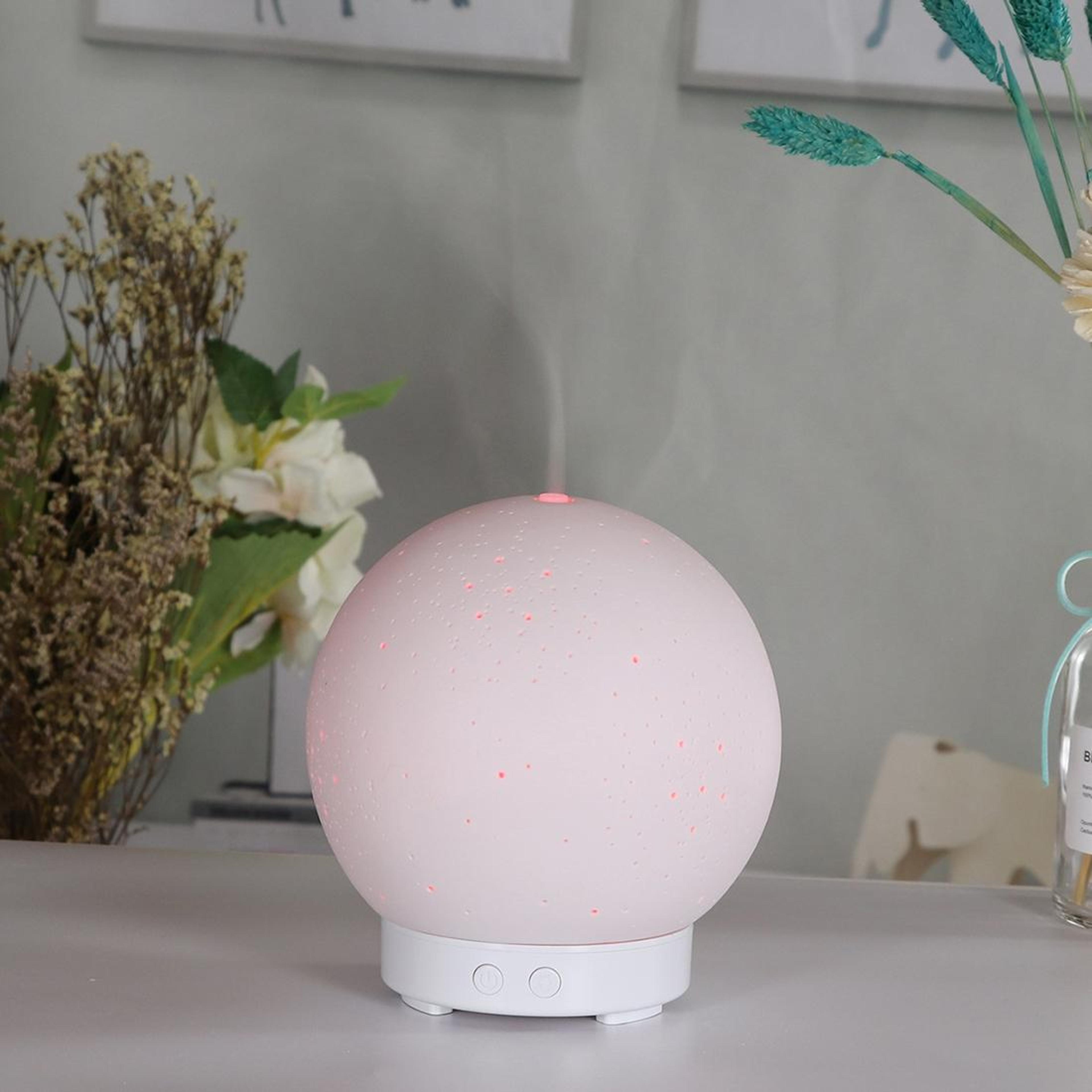 ceramic moon shape humidifier aromatherapy diffuser quiet ultrasonic night light