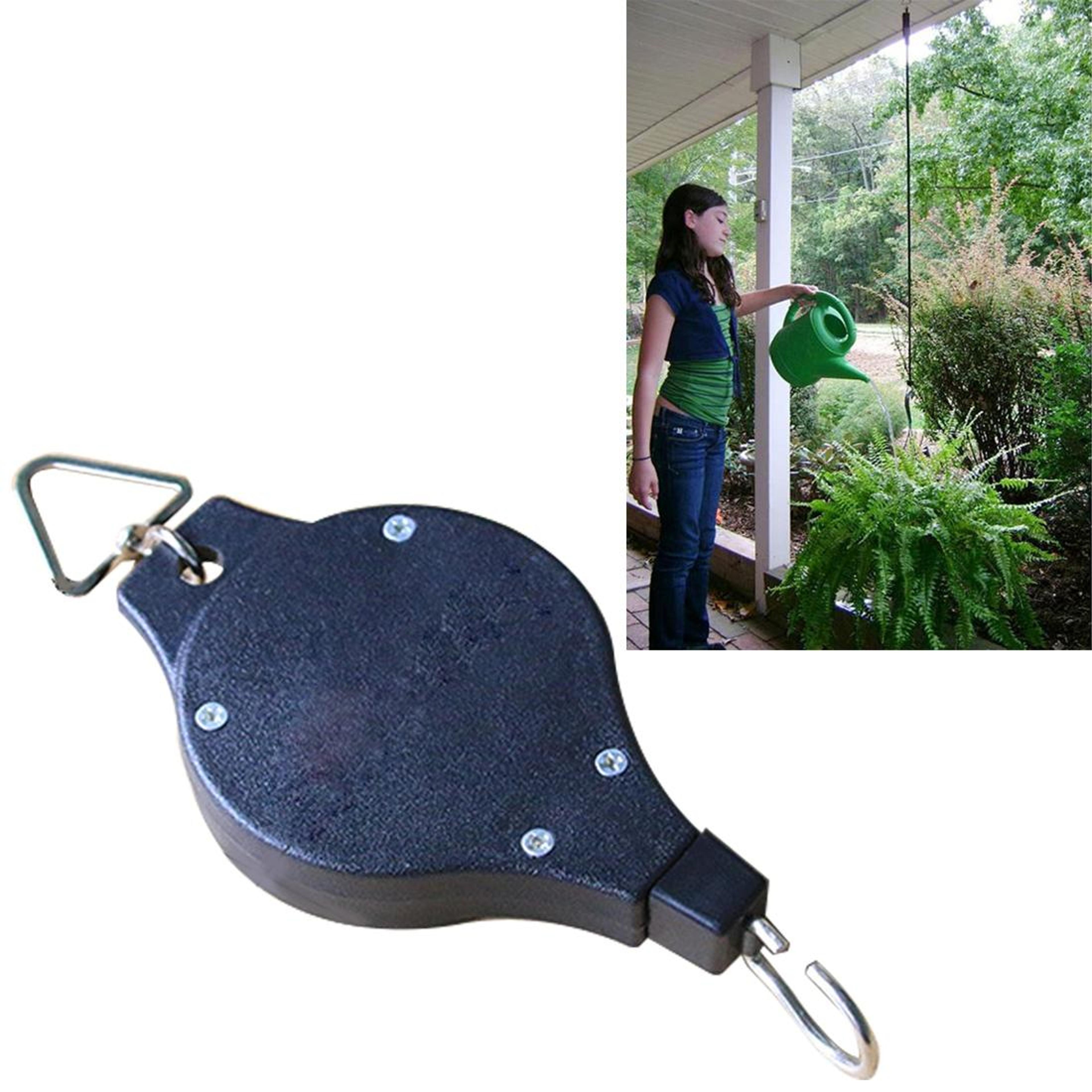 adjustable heavy duty plant pulley hanger system for hanging planters and indoor outdoor hooks