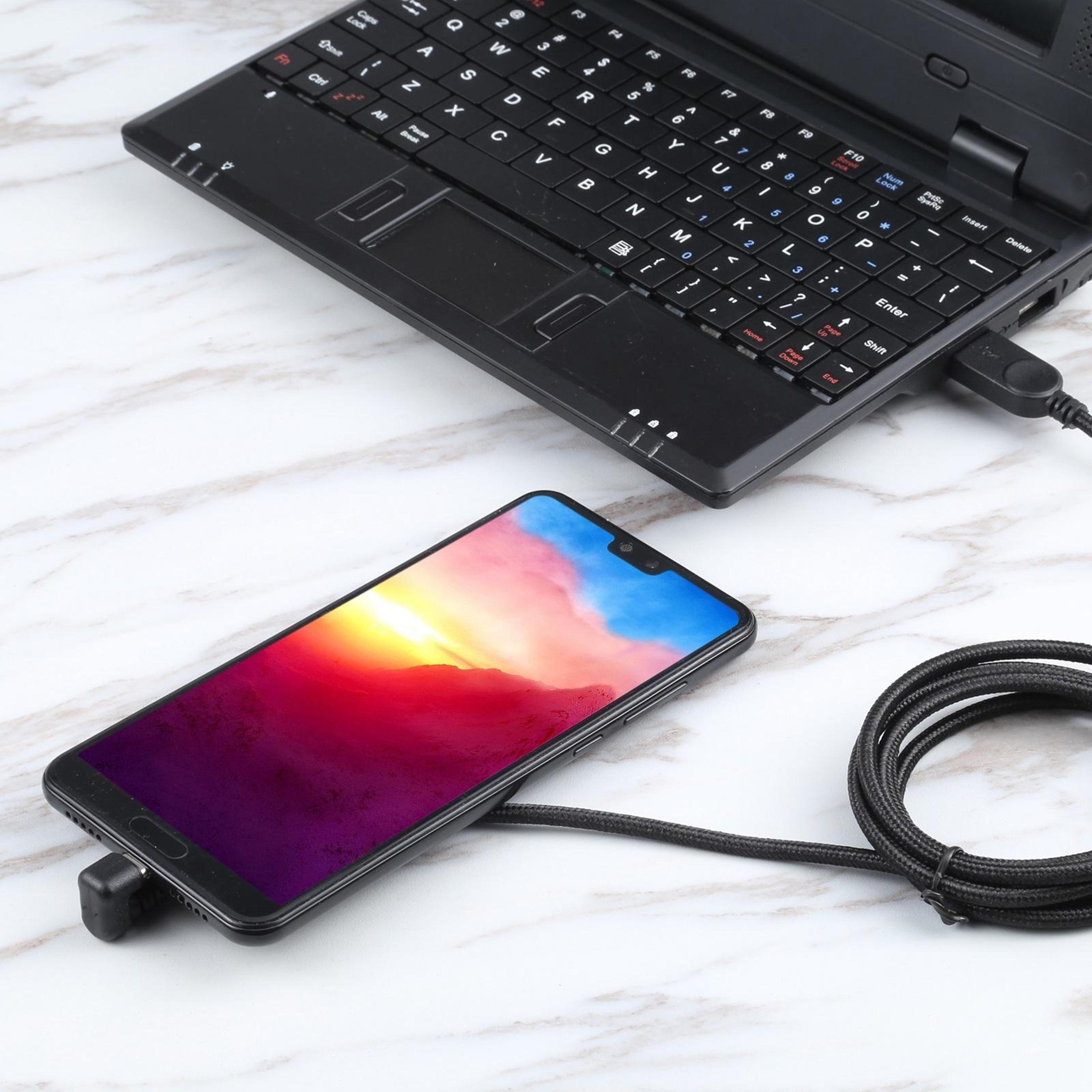 u shaped usb c cable nylon braided fast charge data cable for gaming and comfortable use