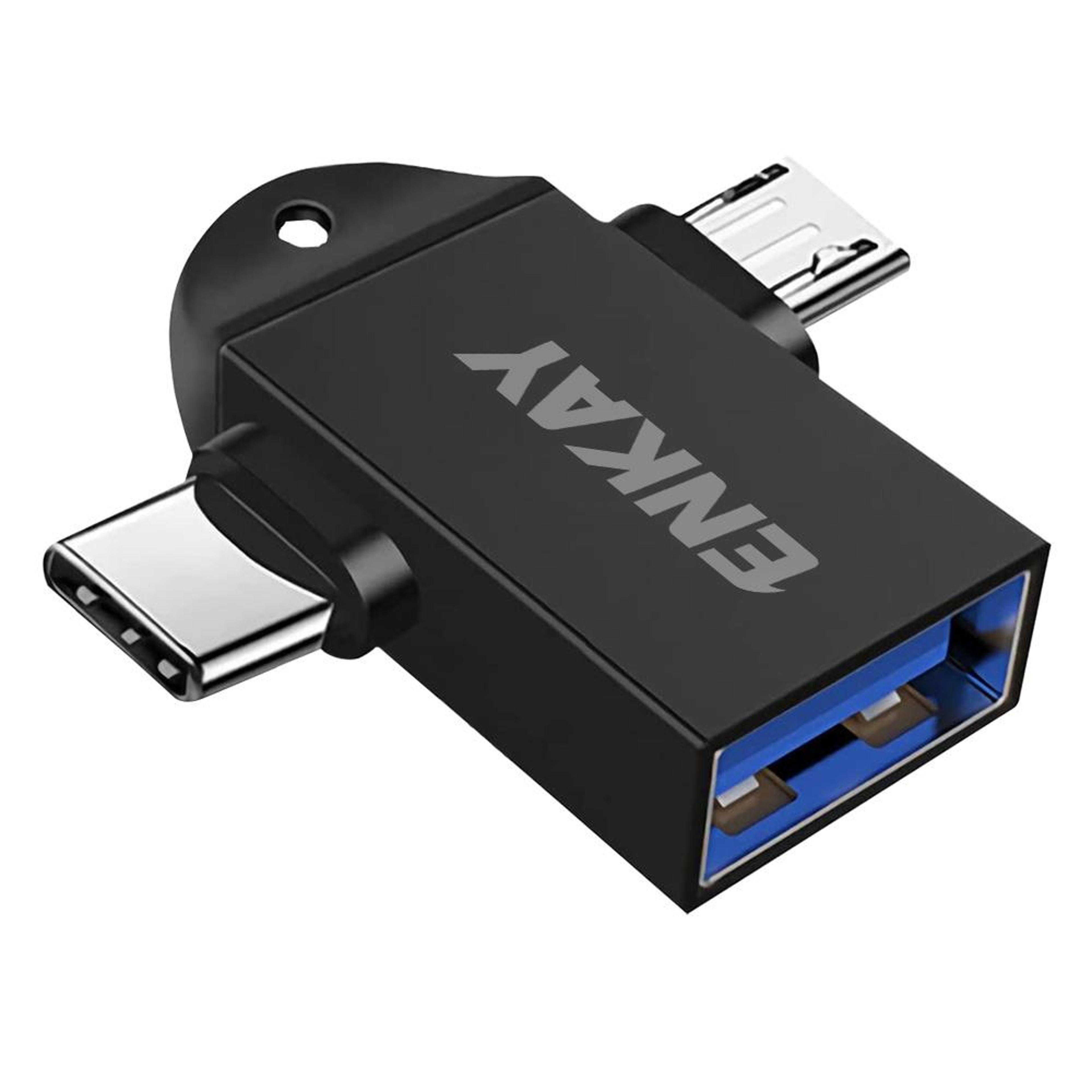 2 in 1 usb c & micro usb otg adapter usb high speed data transfer dongle