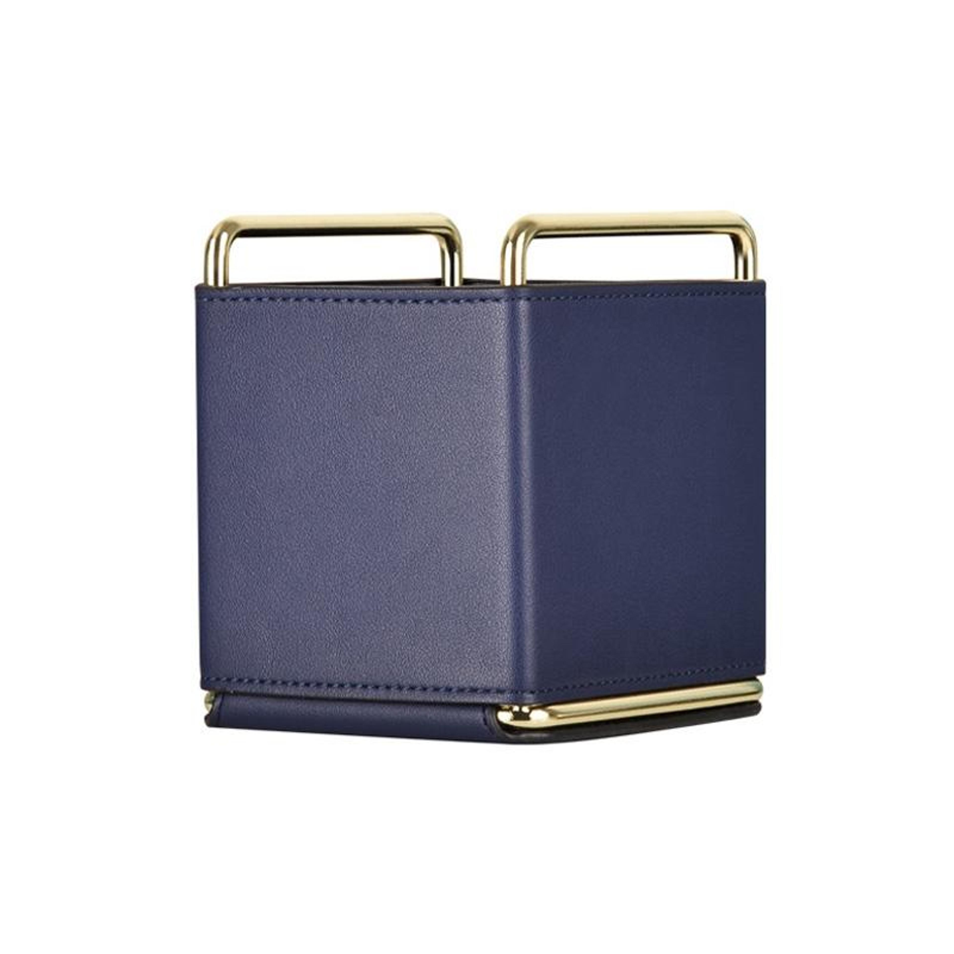 royal blue leather makeup brush holder desktop pen storage organizer bucket