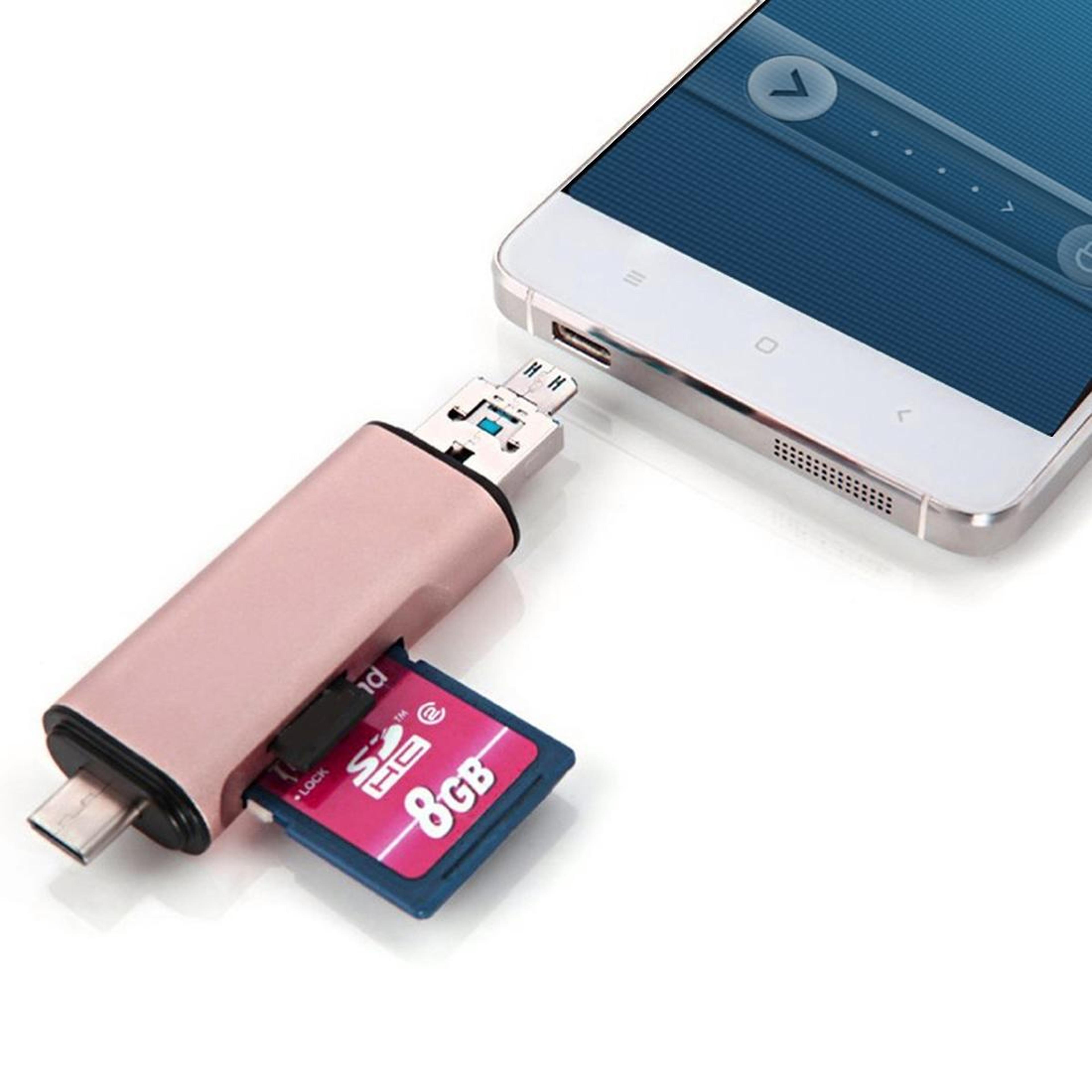 3 in 1 usb c card reader otg adapter for micro sd tf usb devices