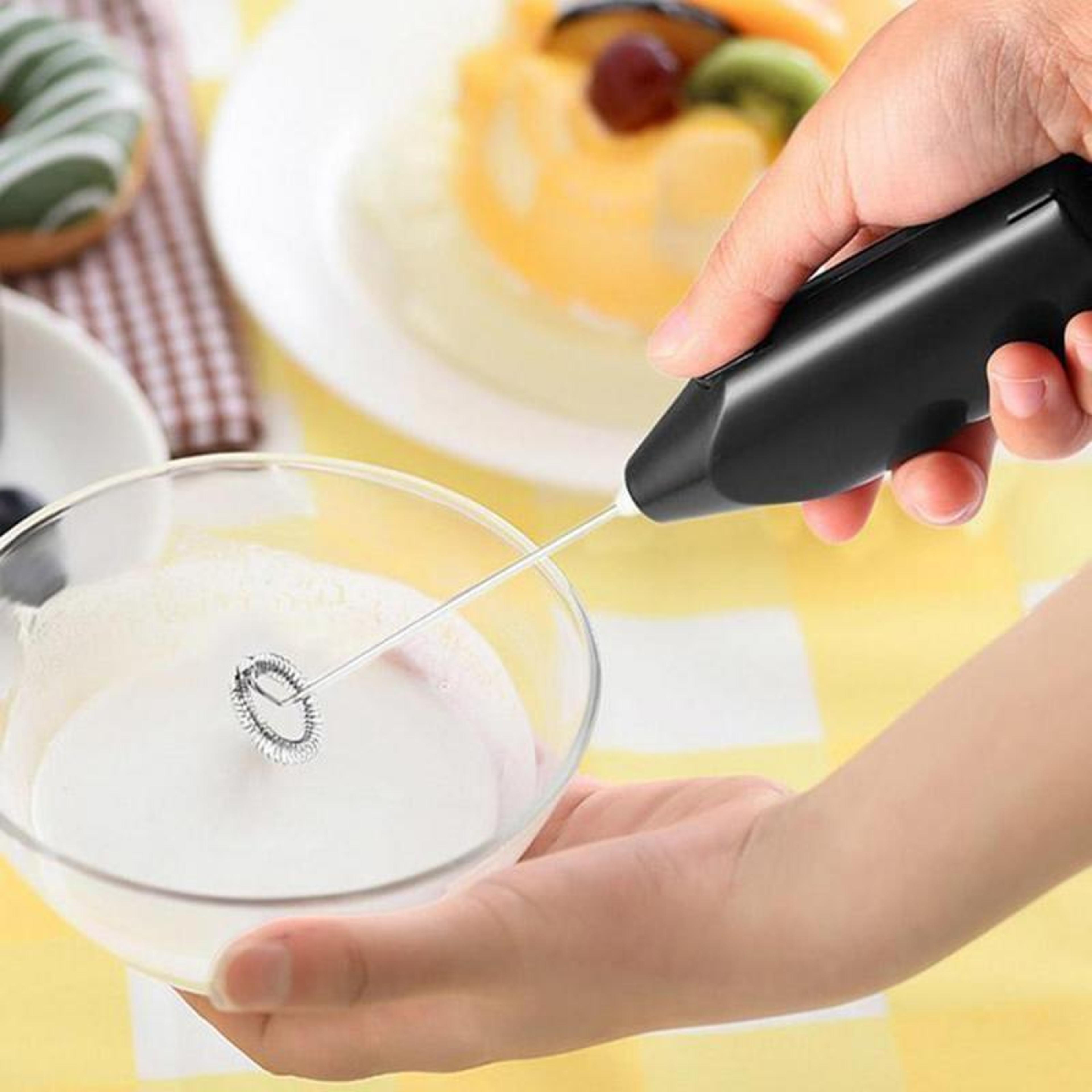 handheld electric milk frother mini coffee whisk for creamy foam at home