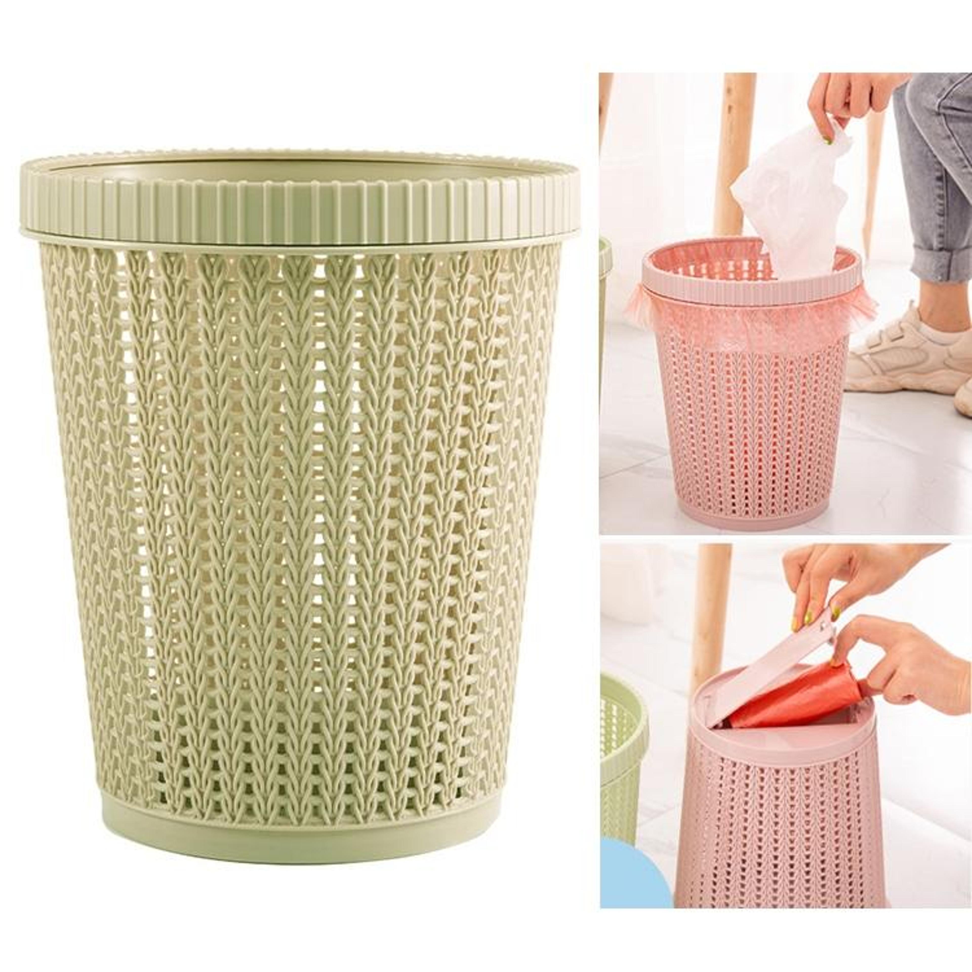 removable trash bin with built-in bag holder compact kitchen waste bin