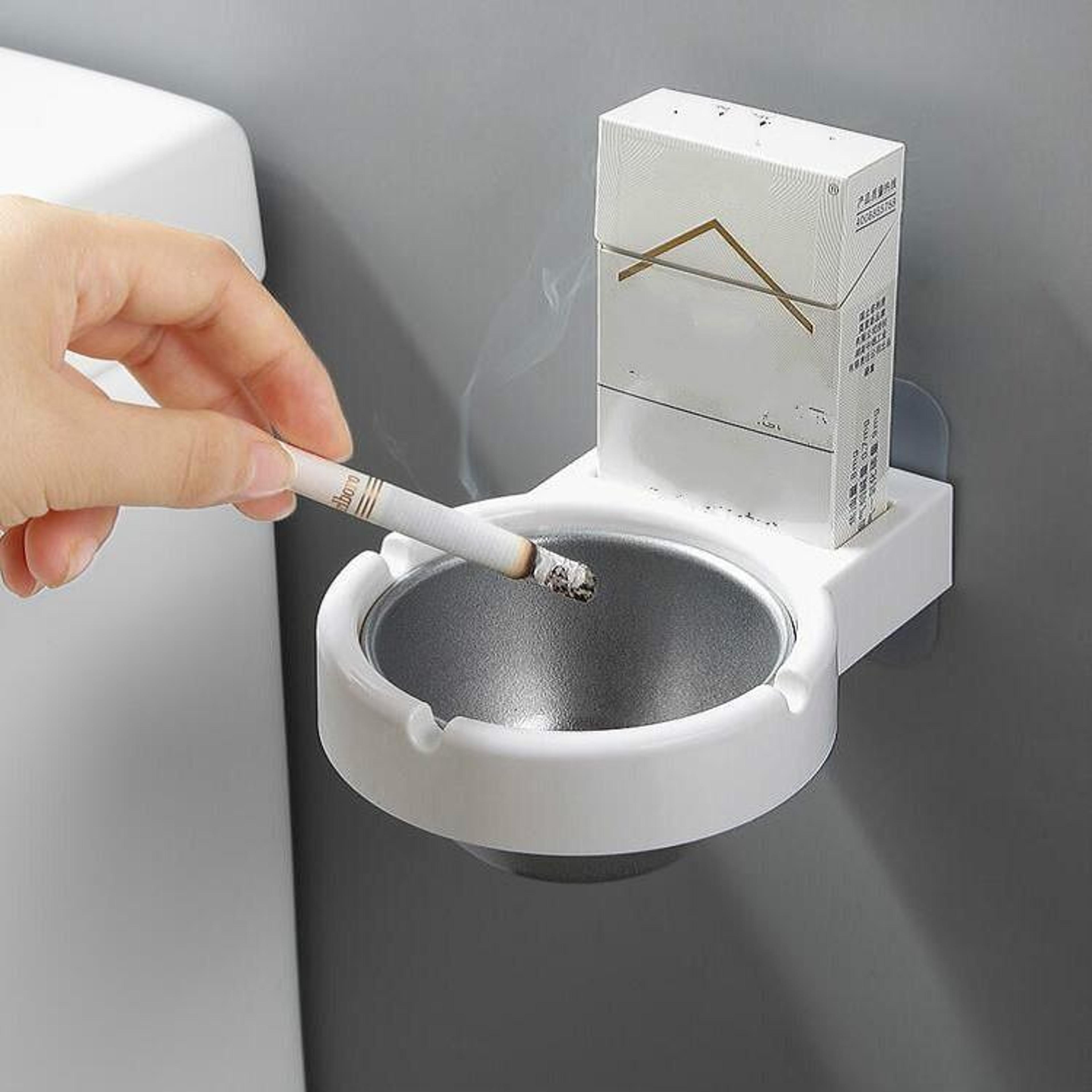 wall mounted smokeless ashtray with detachable tray modern bathroom ashtray organizer
