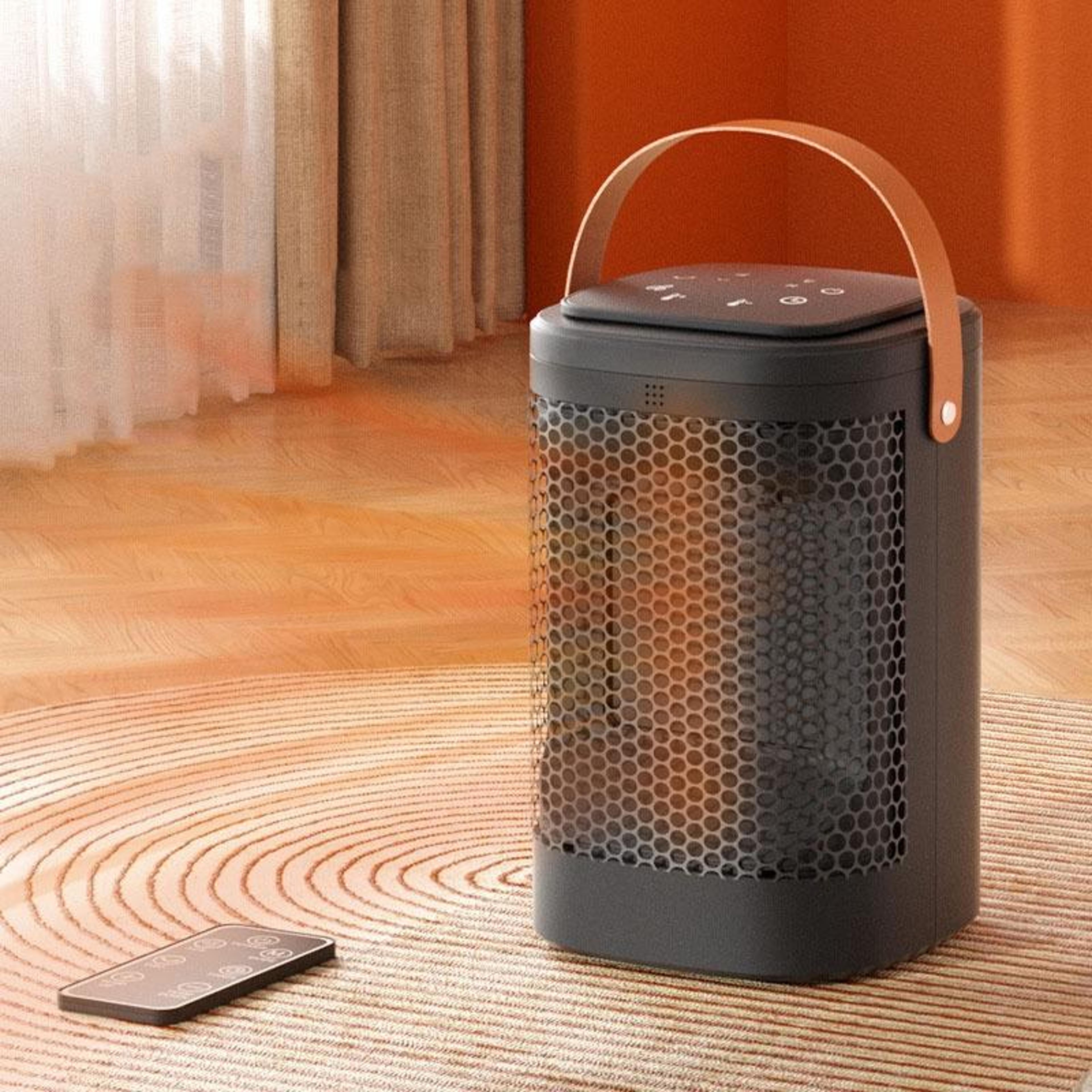 portable ptc heater with remote control & touch screen desktop space heater